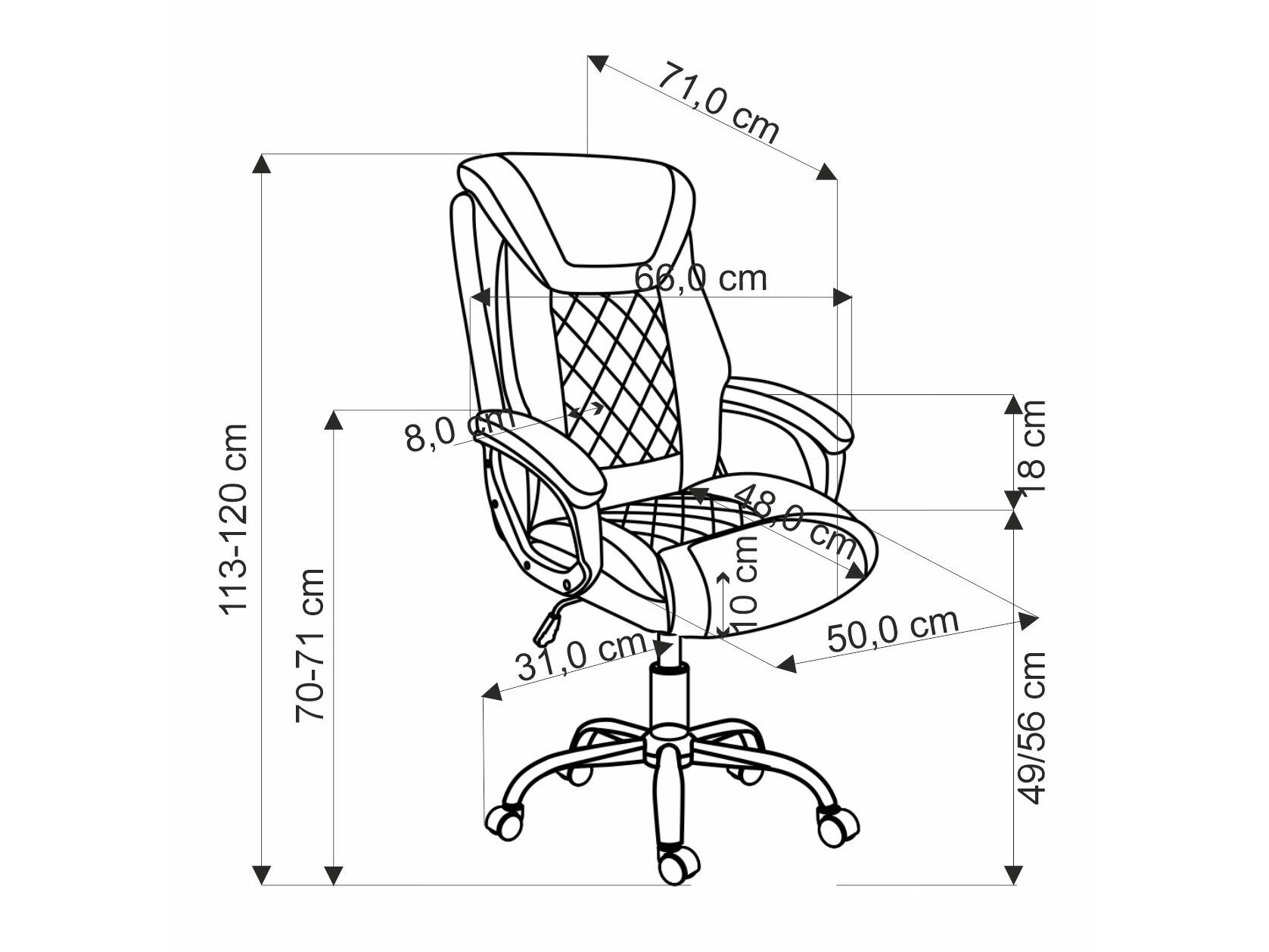 Chaise de bureau Houston 1602 (Noir)