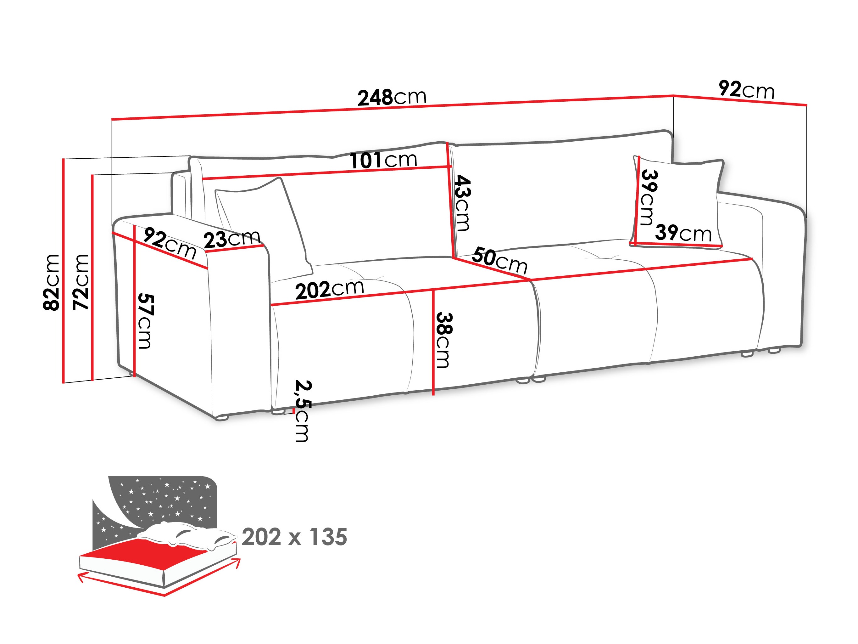 Canapé convertible Comfivo Laurus (Coral 45)