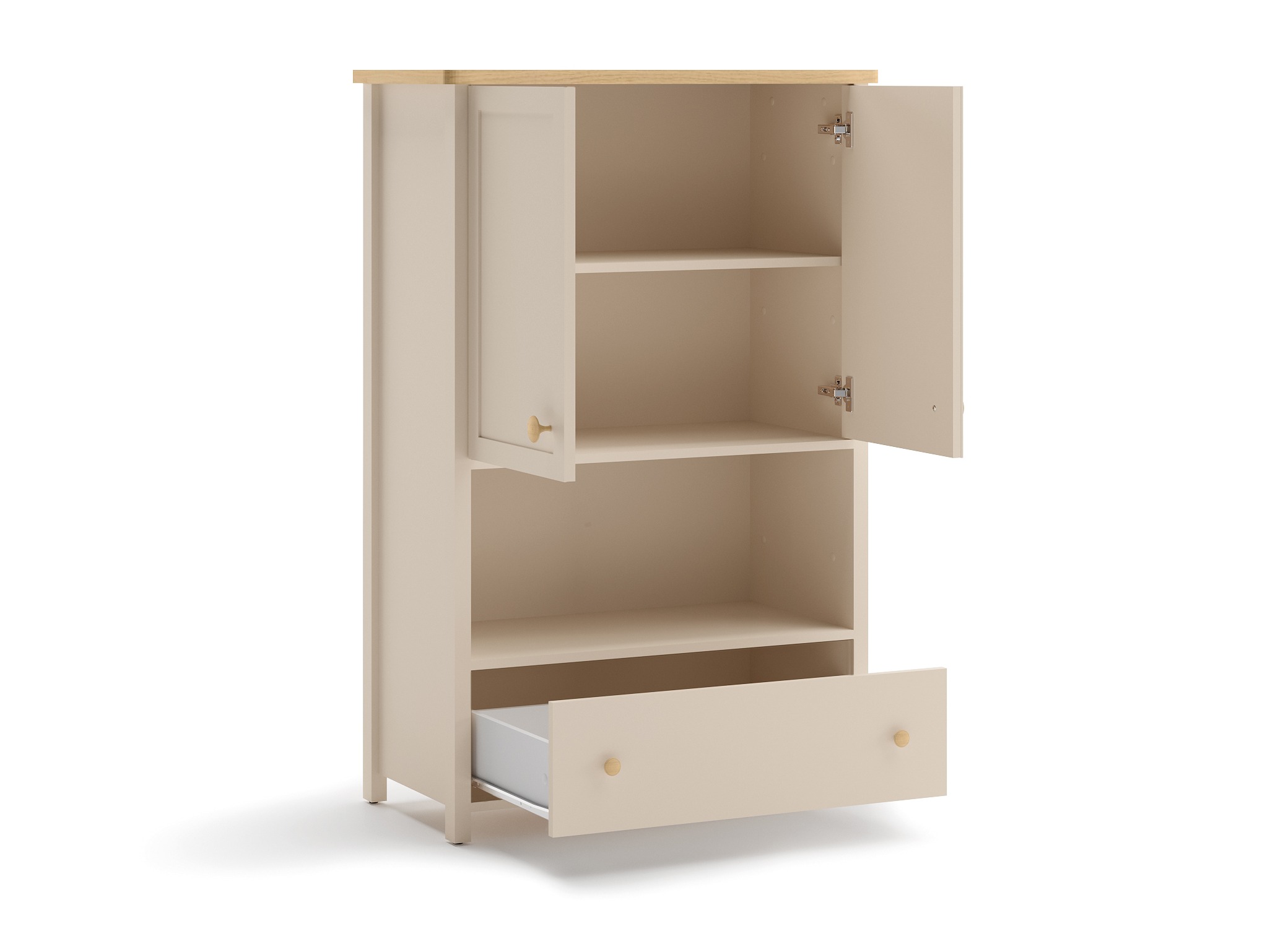 Commode Romelbo 144 (Beige + Chêne)