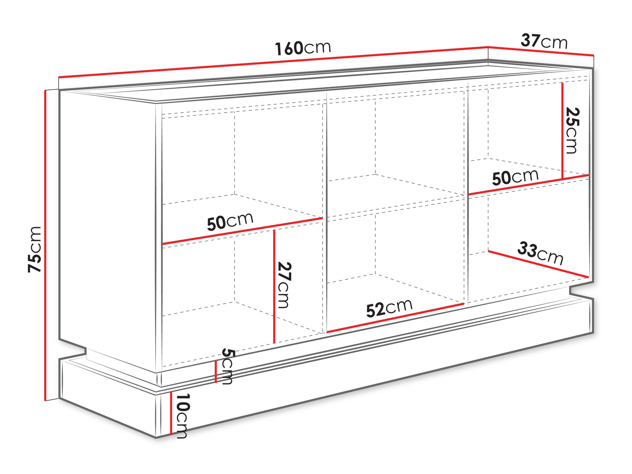 Buffet Comfivo Dalvenu 101 (Noir + Chêne)