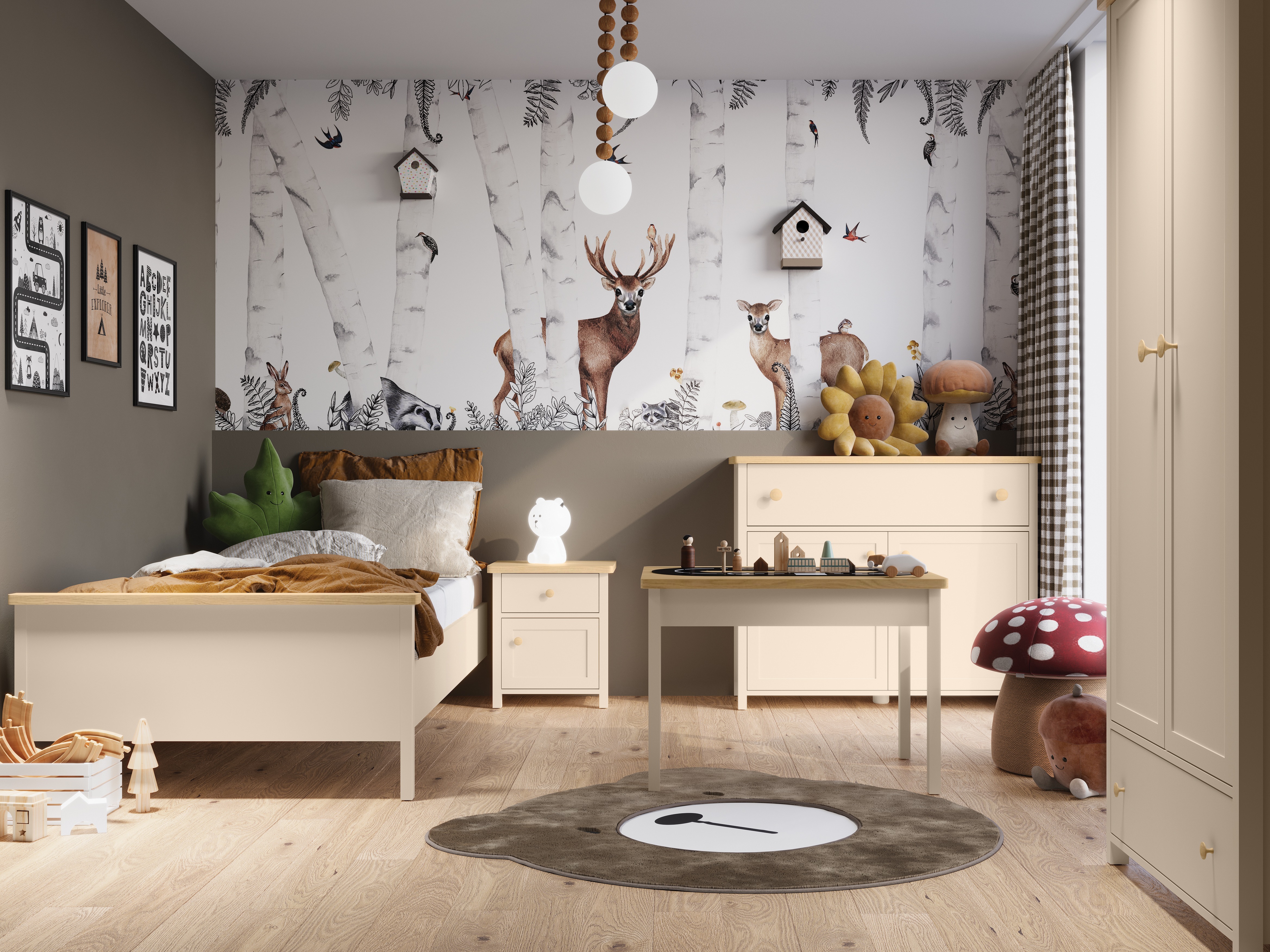 Commode Romelbo 150 (Beige + Chêne)
