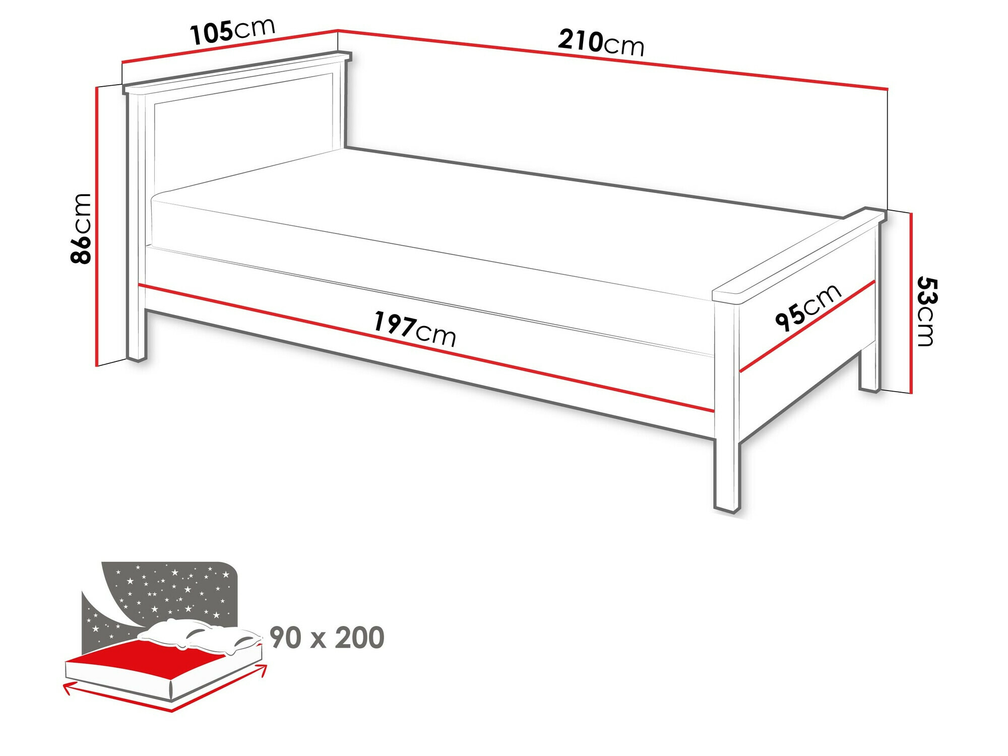 Lit Romelbo 148 (Beige + Chêne)