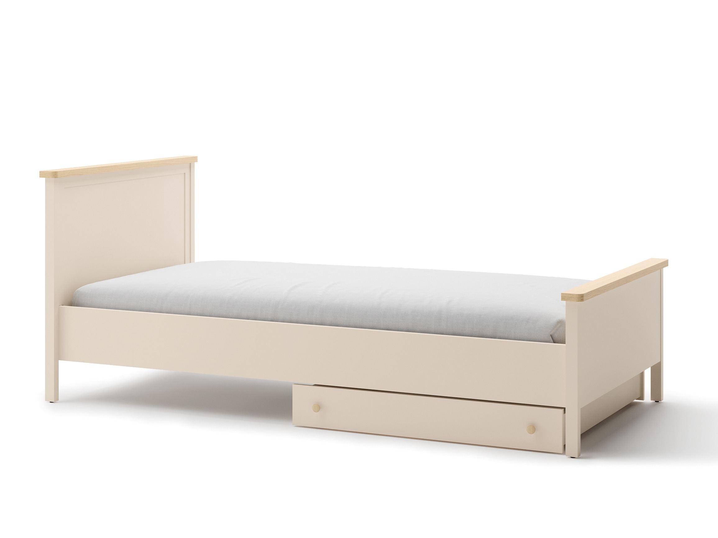 Lit Romelbo 148 (Beige + Chêne)