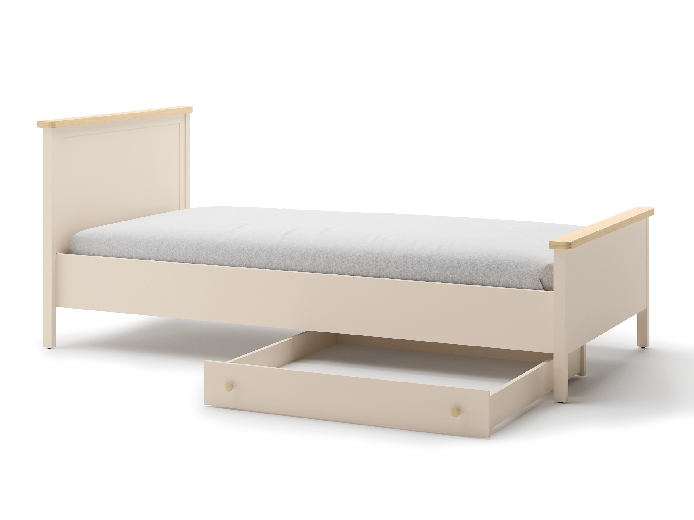 Lit Romelbo 148 (Beige + Chêne)