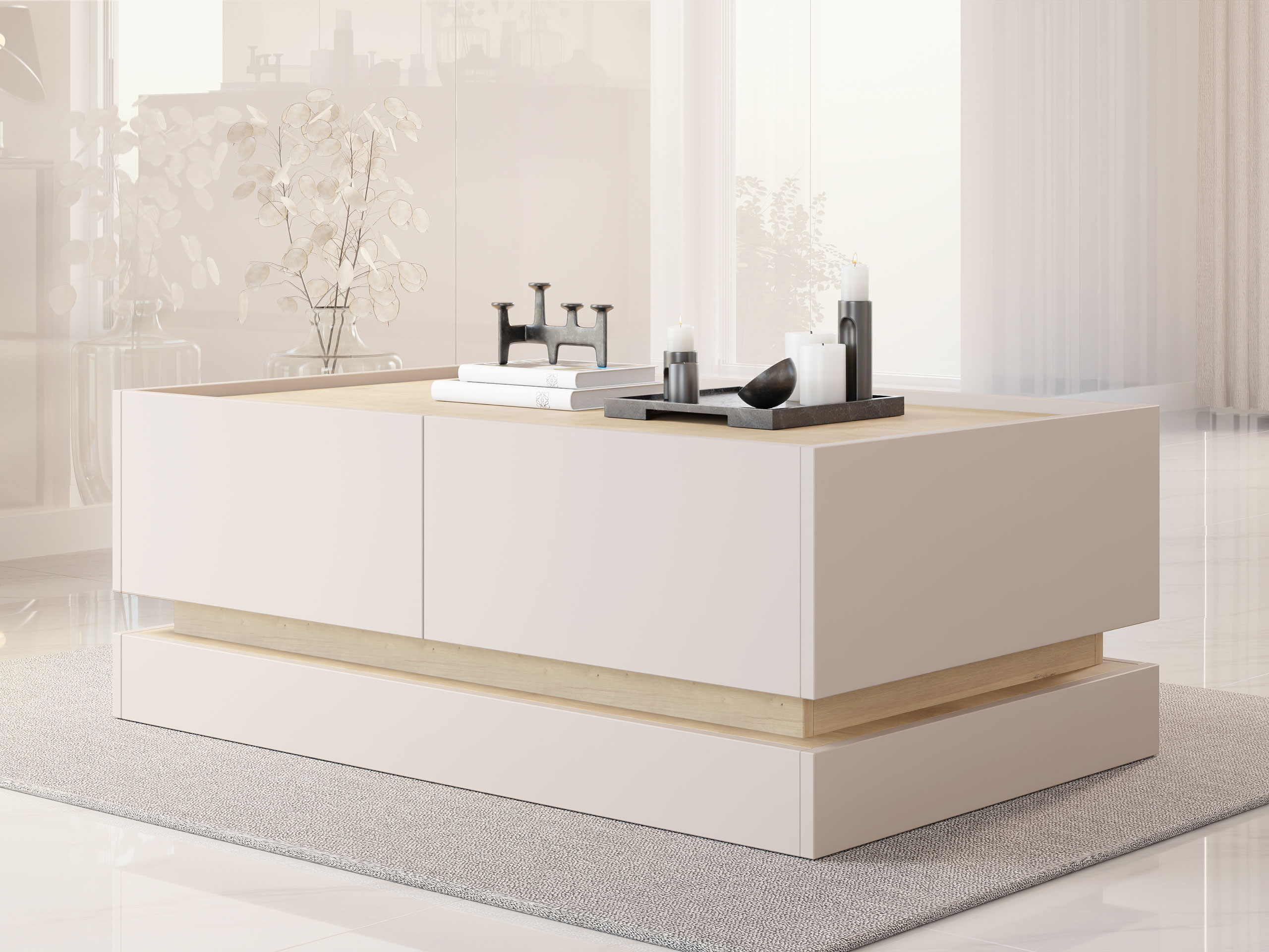 Table basse Comfivo Tilia (Cachemire + Chêne)