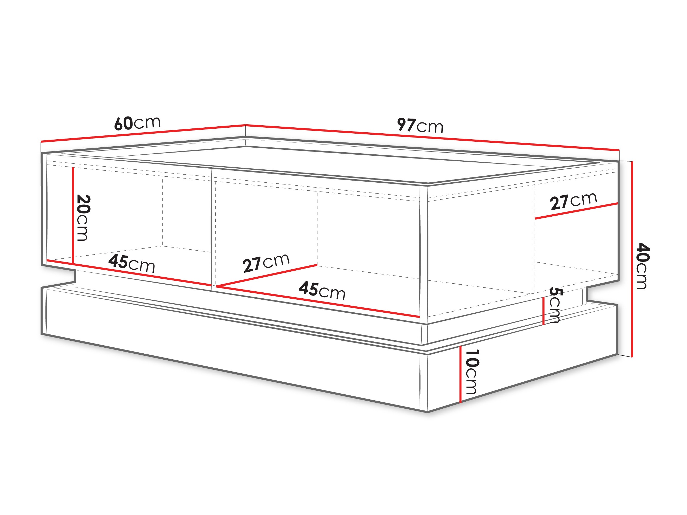 Table basse Comfivo Tilia (Noir + Chêne)