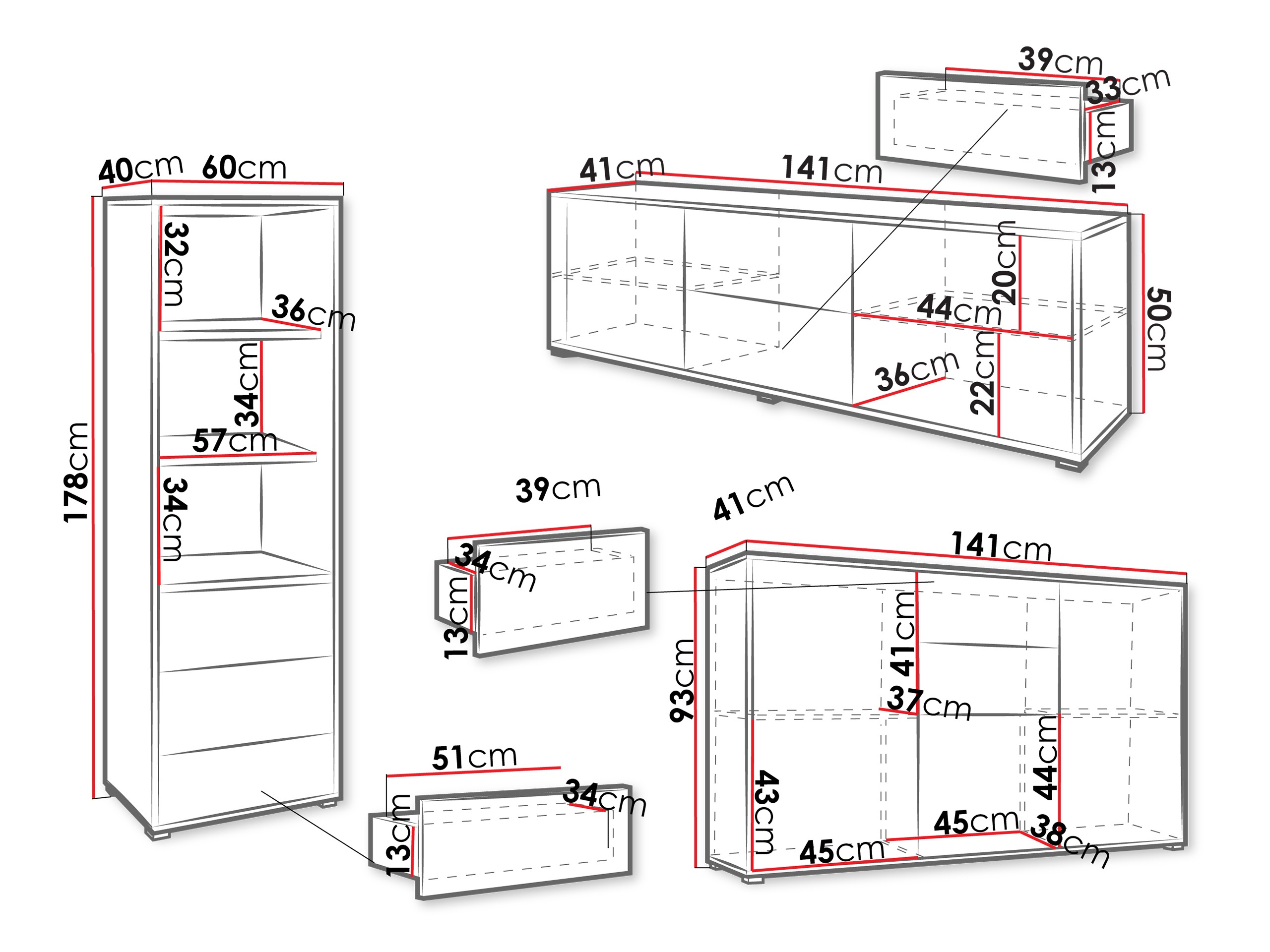 Ensemble de salon Comfivo Tutela III (Blanc)