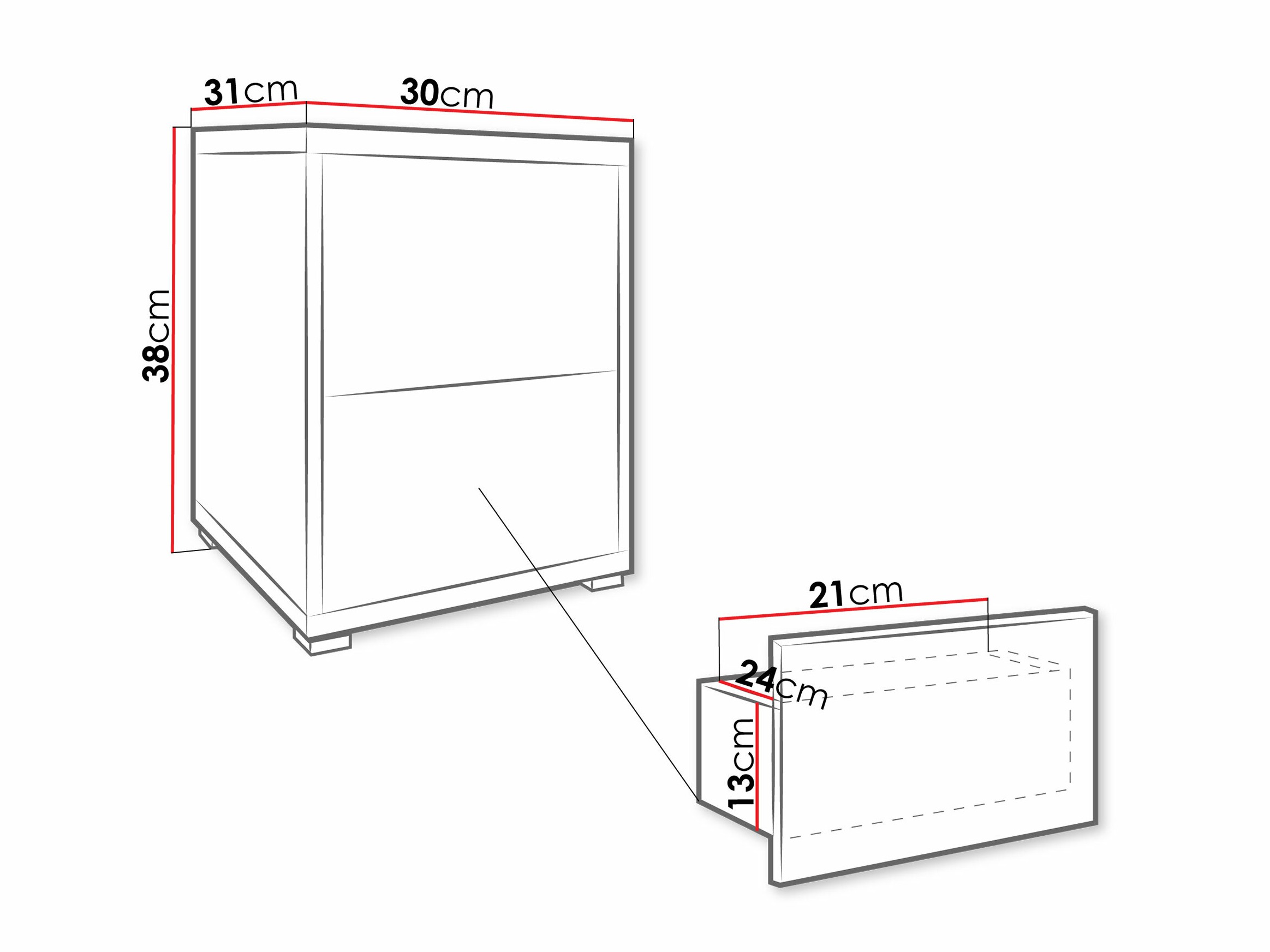 Table de chevet Comfivo Tutela (Blanc)
