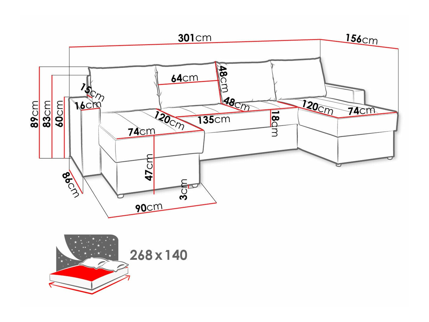 Canapé d'angle Providence 143 (Loca 30)