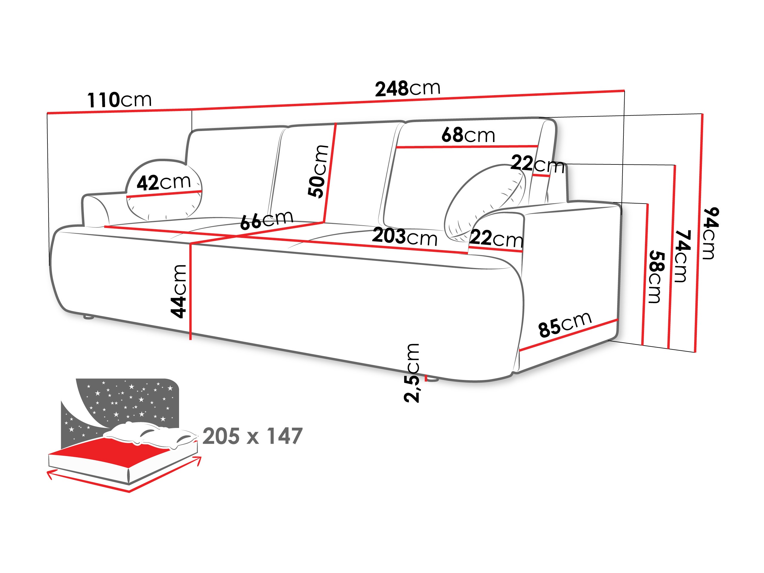 Canapé convertible Bountiful 104 (Lima 84)
