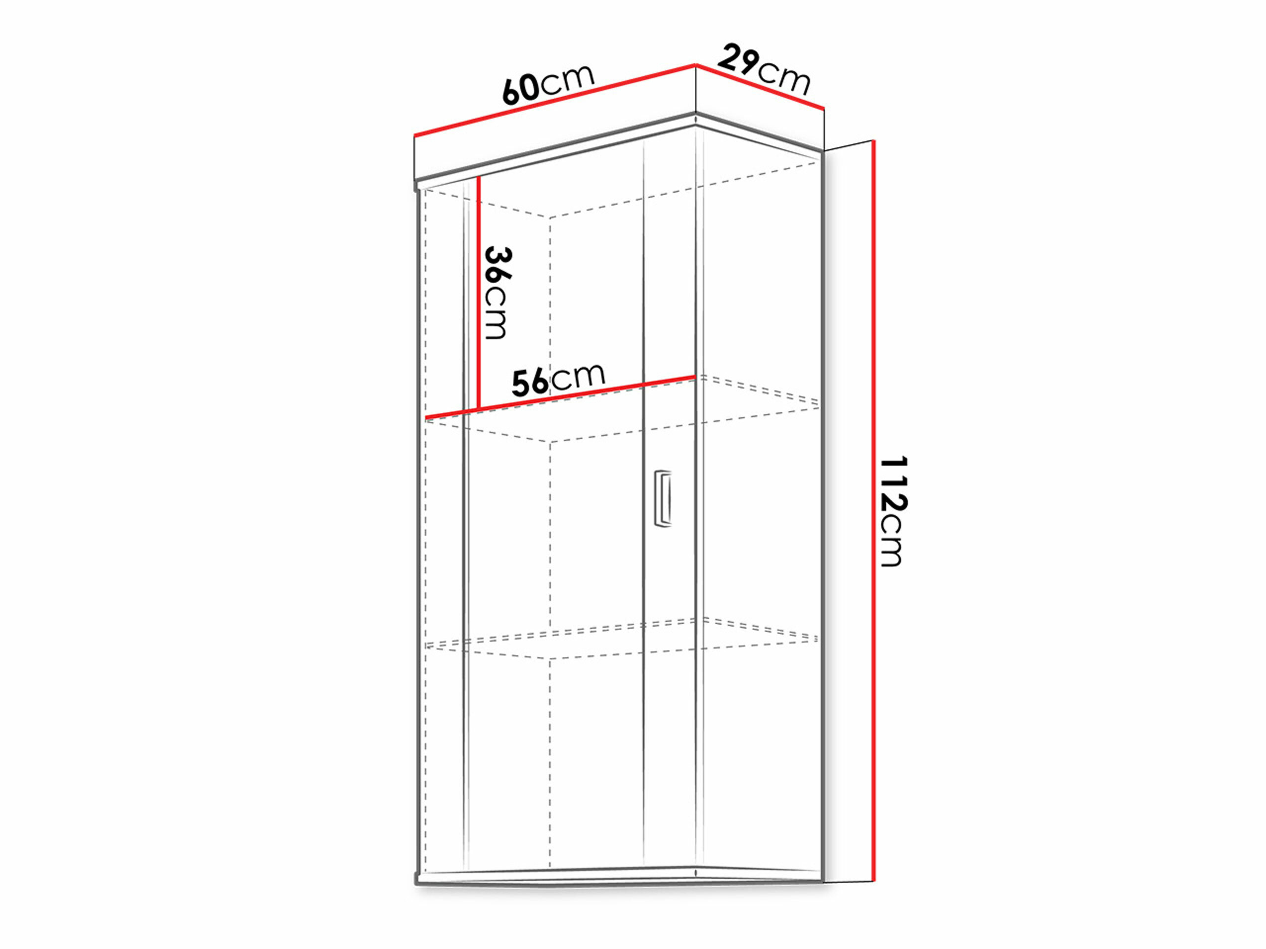 Armoire murale Tornola 103 (Blanc + Blanc brillant)