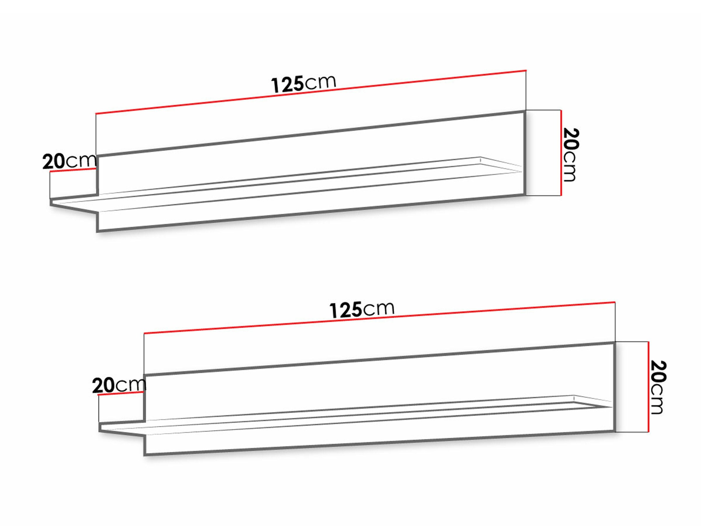 Ensemble d'étagères murales Tornola 104 (Noir)