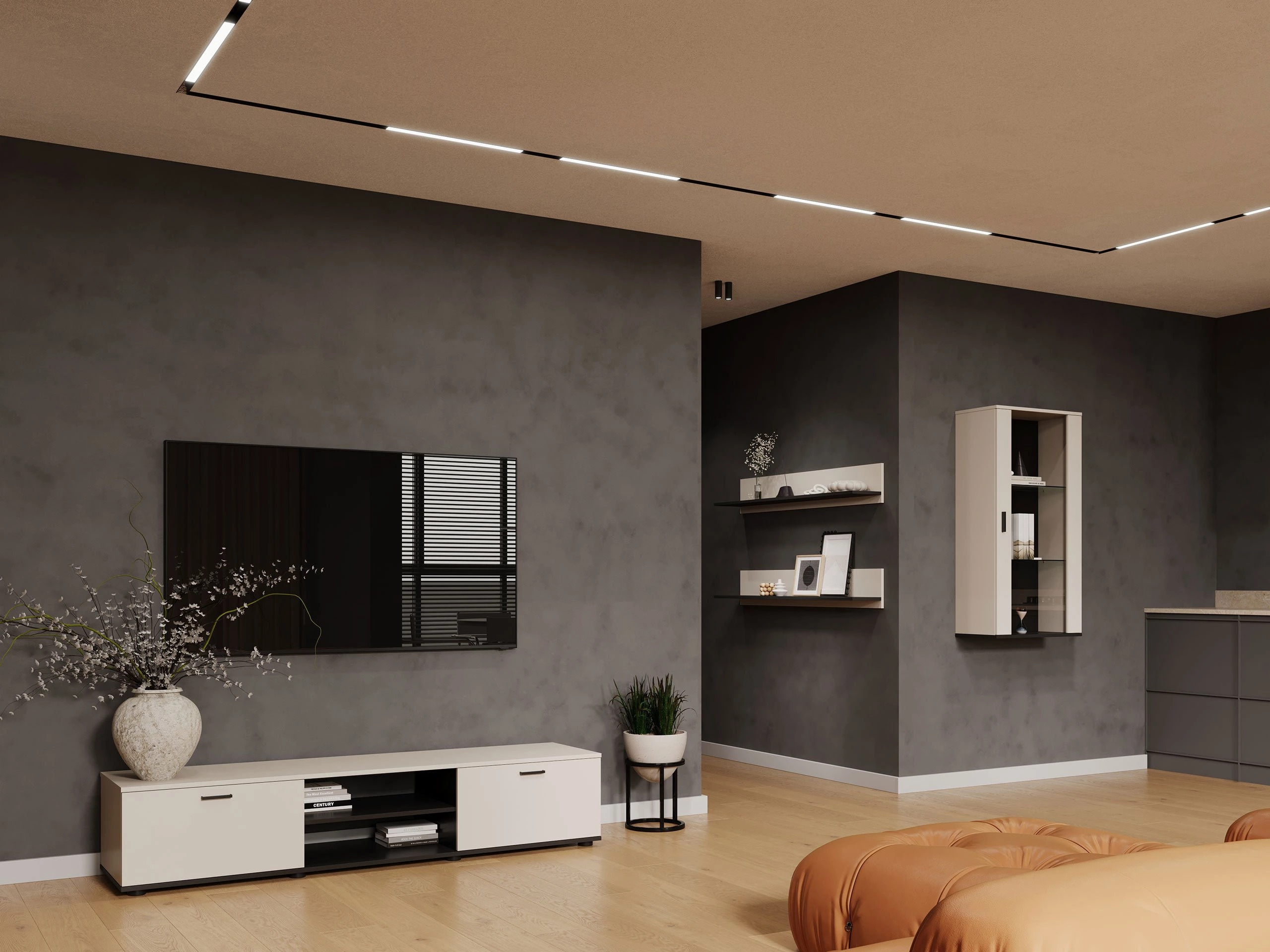 Armoire murale Tornola 103 (Cachemire + Noir)