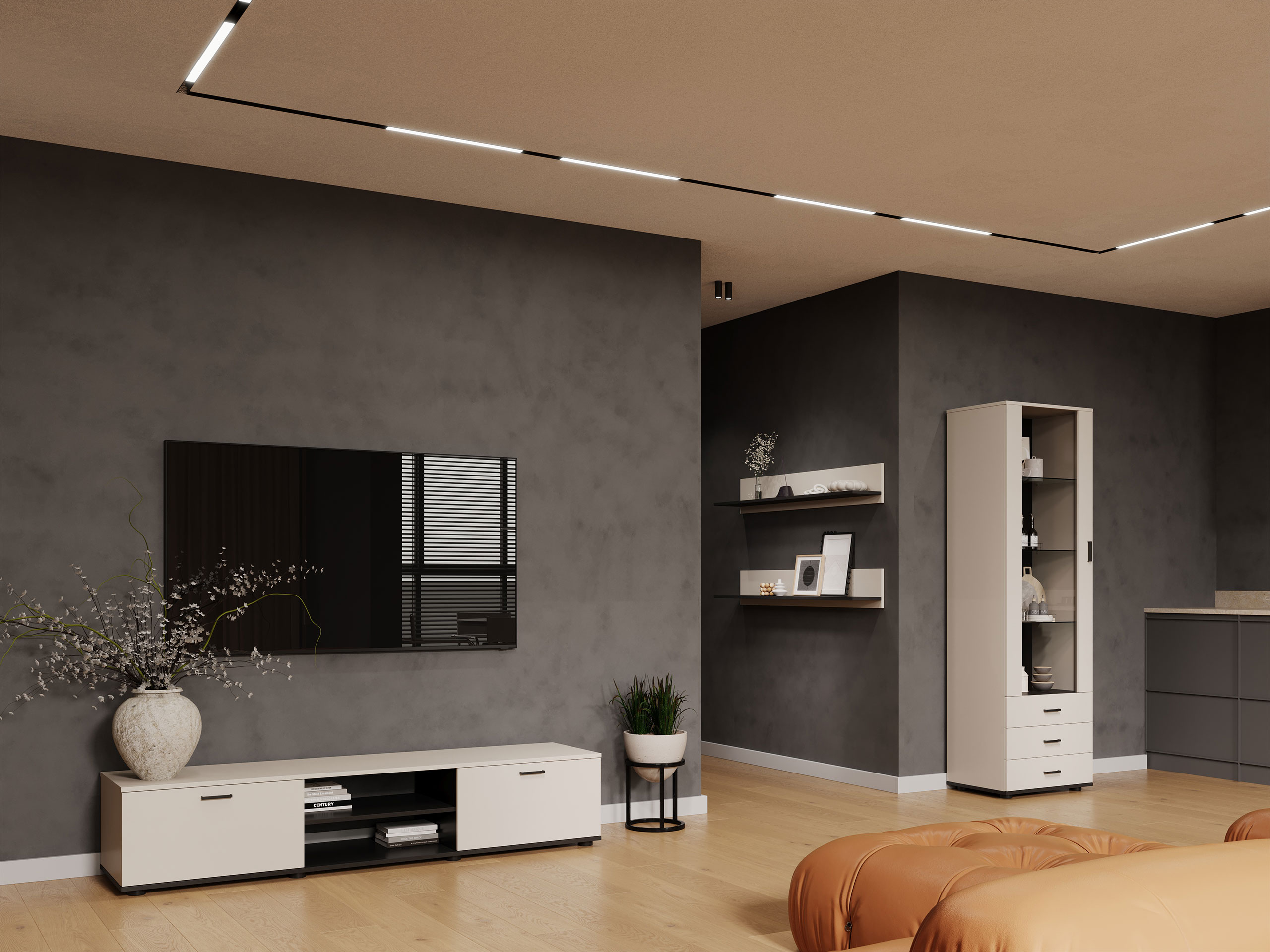Ensemble de salon Tornola 107 (Cachemire + Noir)