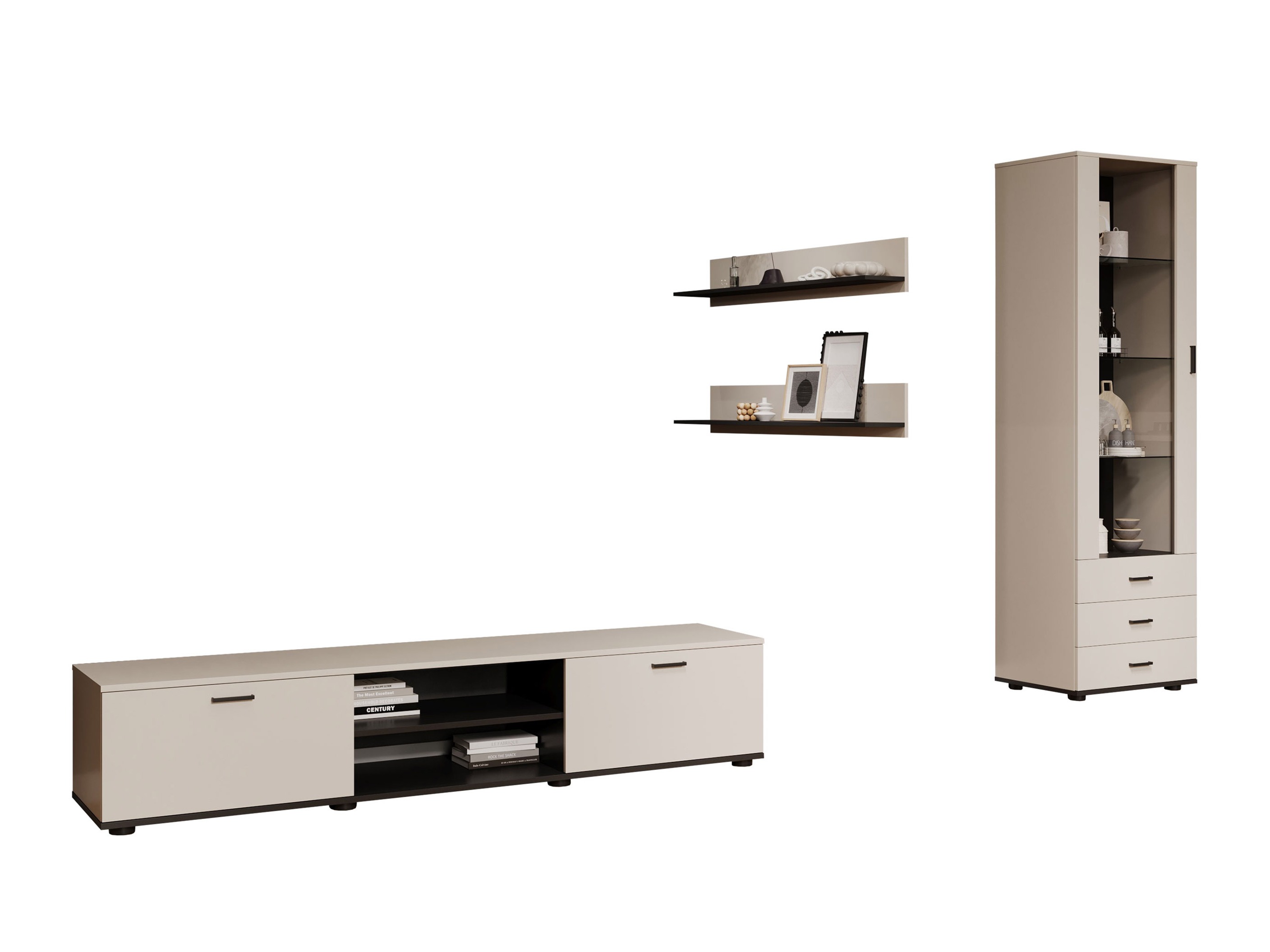 Ensemble de salon Tornola 107 (Cachemire + Noir)