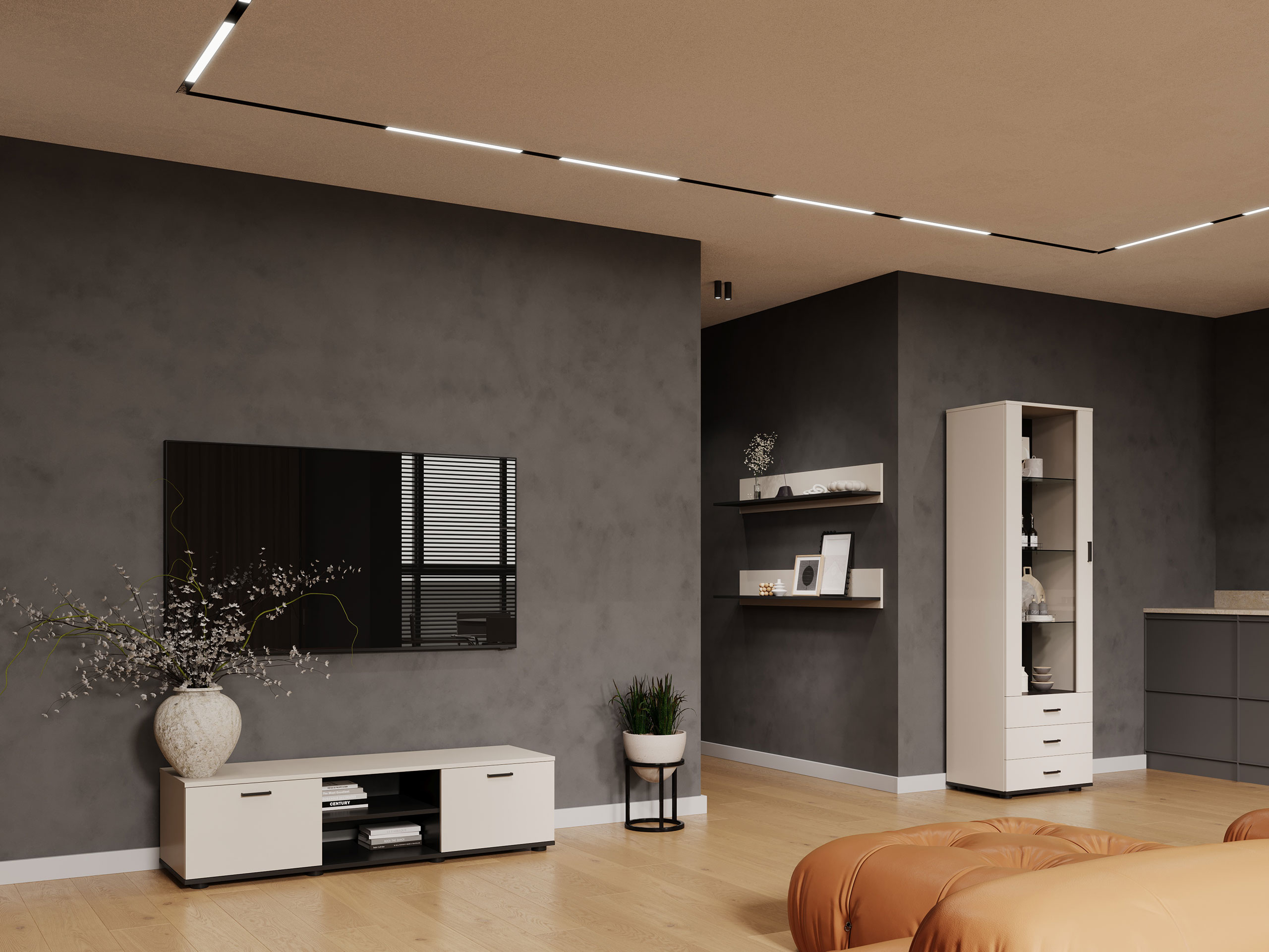 Ensemble de salon Tornola 110 (Cachemire + Noir)