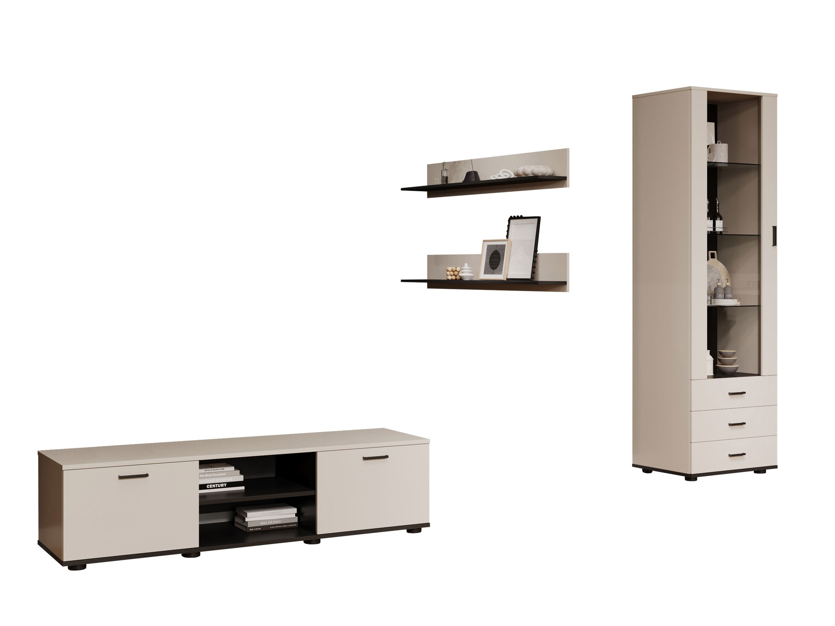 Ensemble de salon Tornola 110 (Cachemire + Noir)