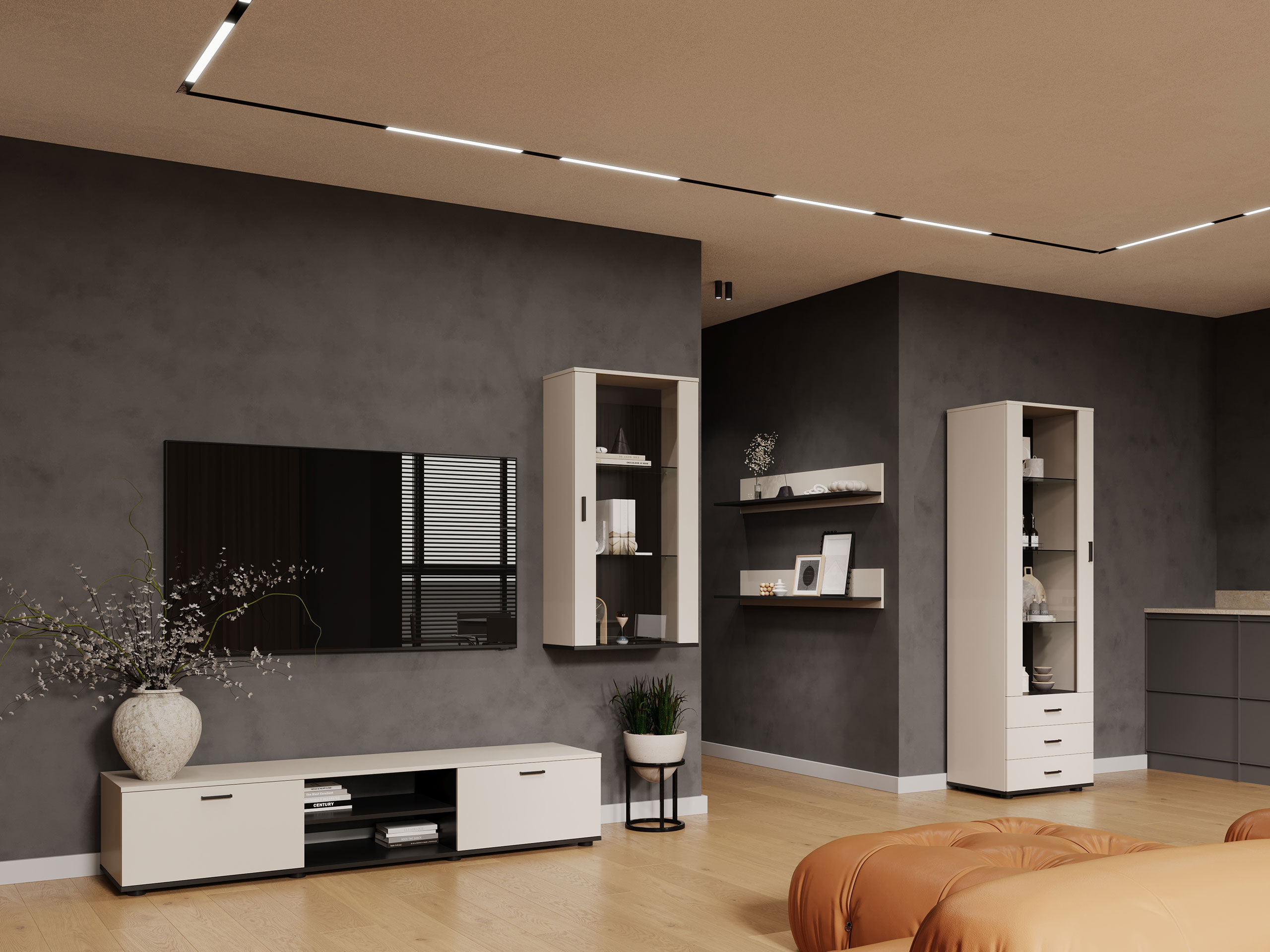 Ensemble de salon Tornola 114 (Cachemire + Noir)