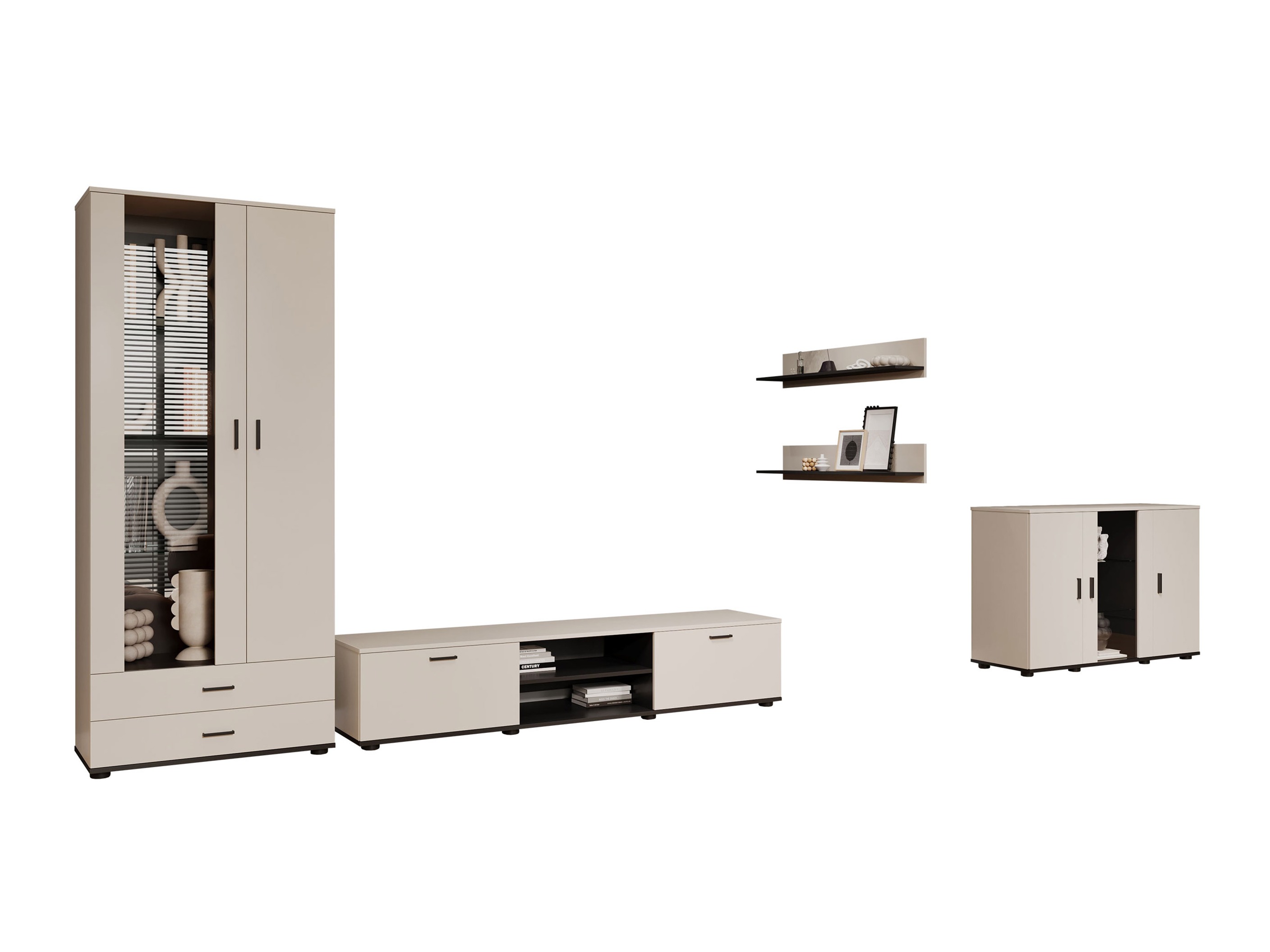 Ensemble de salon Tornola 116 (Cachemire + Noir)