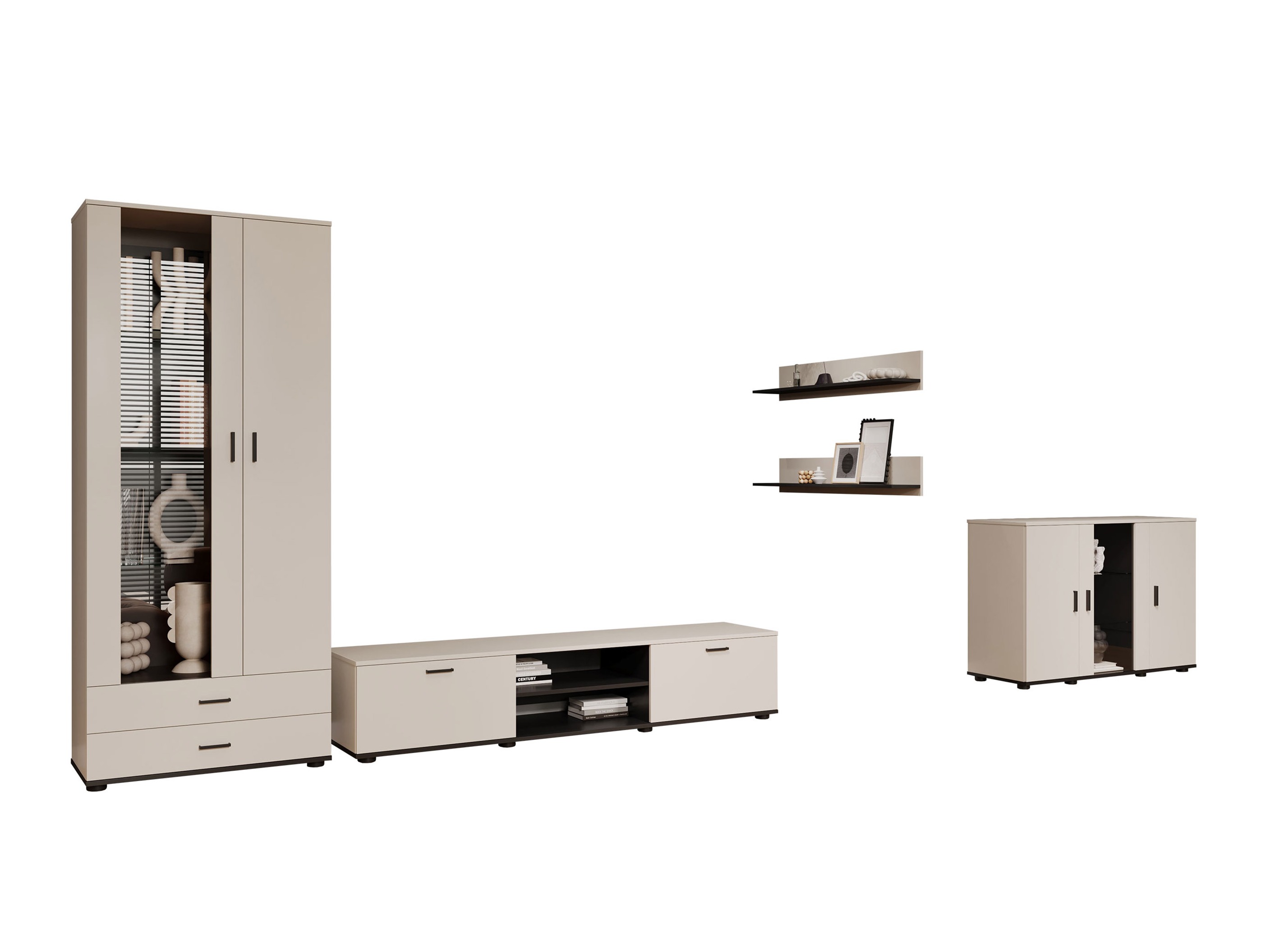 Ensemble de salon Tornola 116 (Cachemire + Noir)