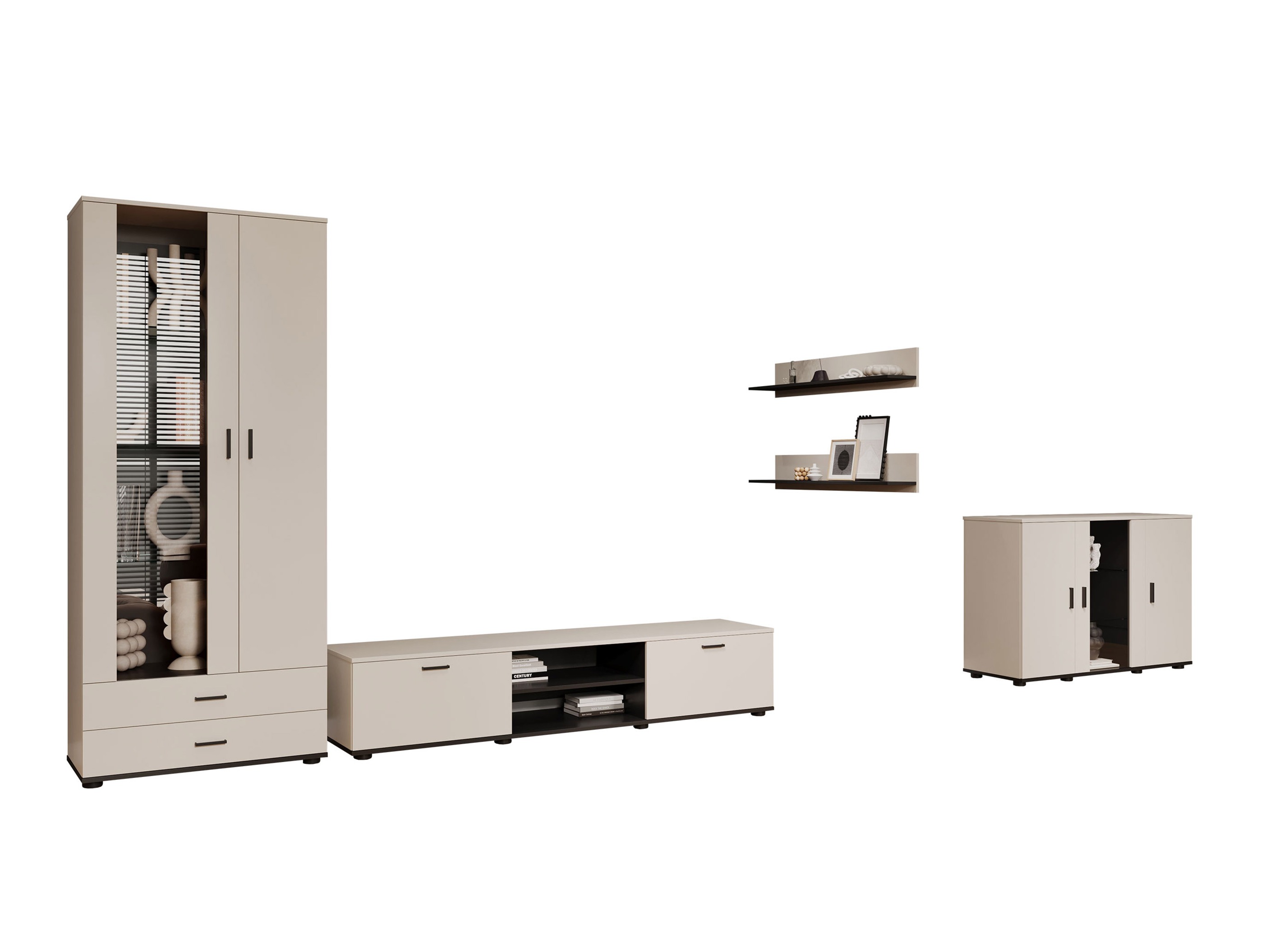 Ensemble de salon Tornola 116 (Cachemire + Noir)