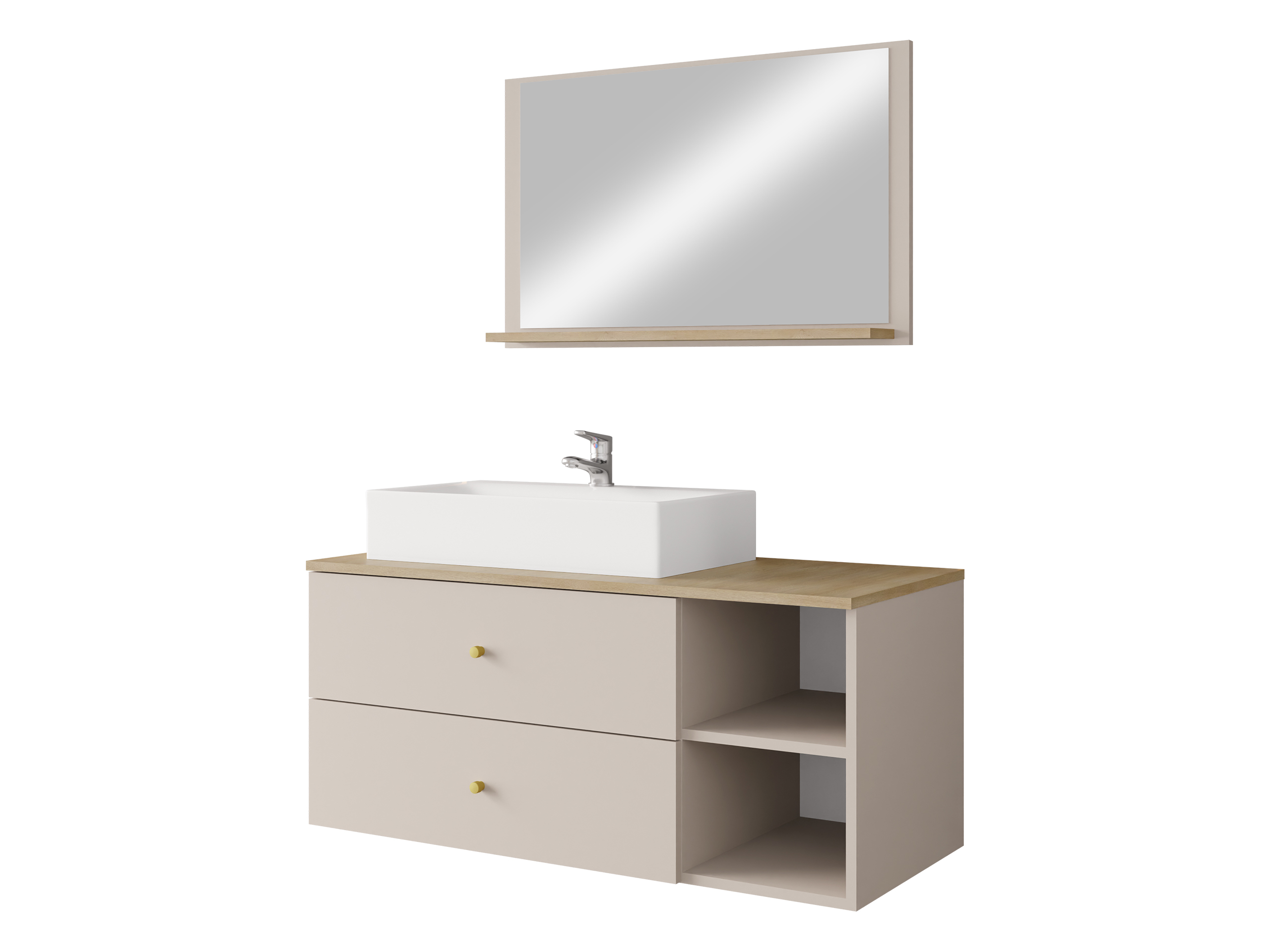Ensemble de salle de bain Salus I (Cachemire + Chêne)