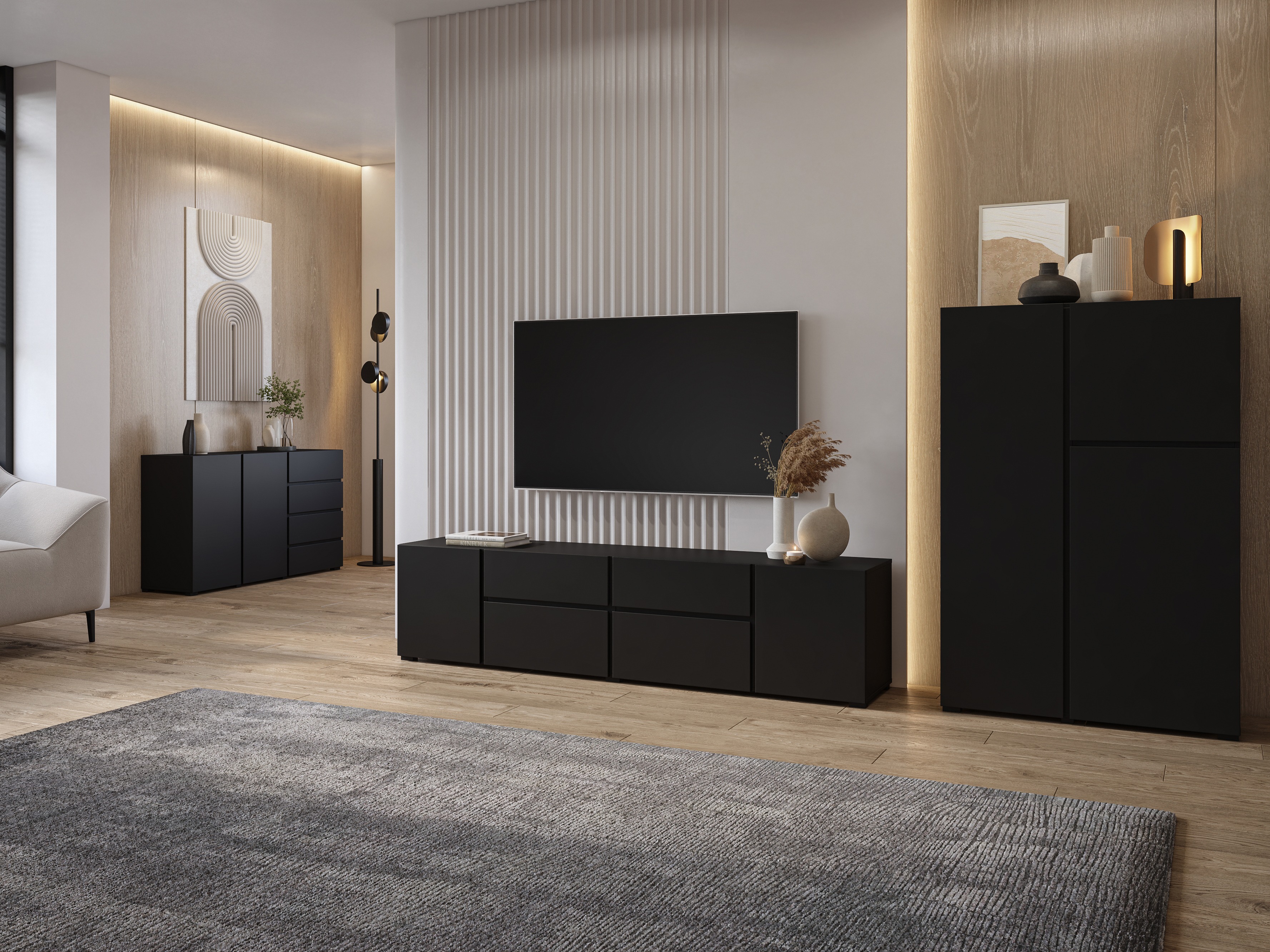 Meuble TV Elbleve 100 (Noir)