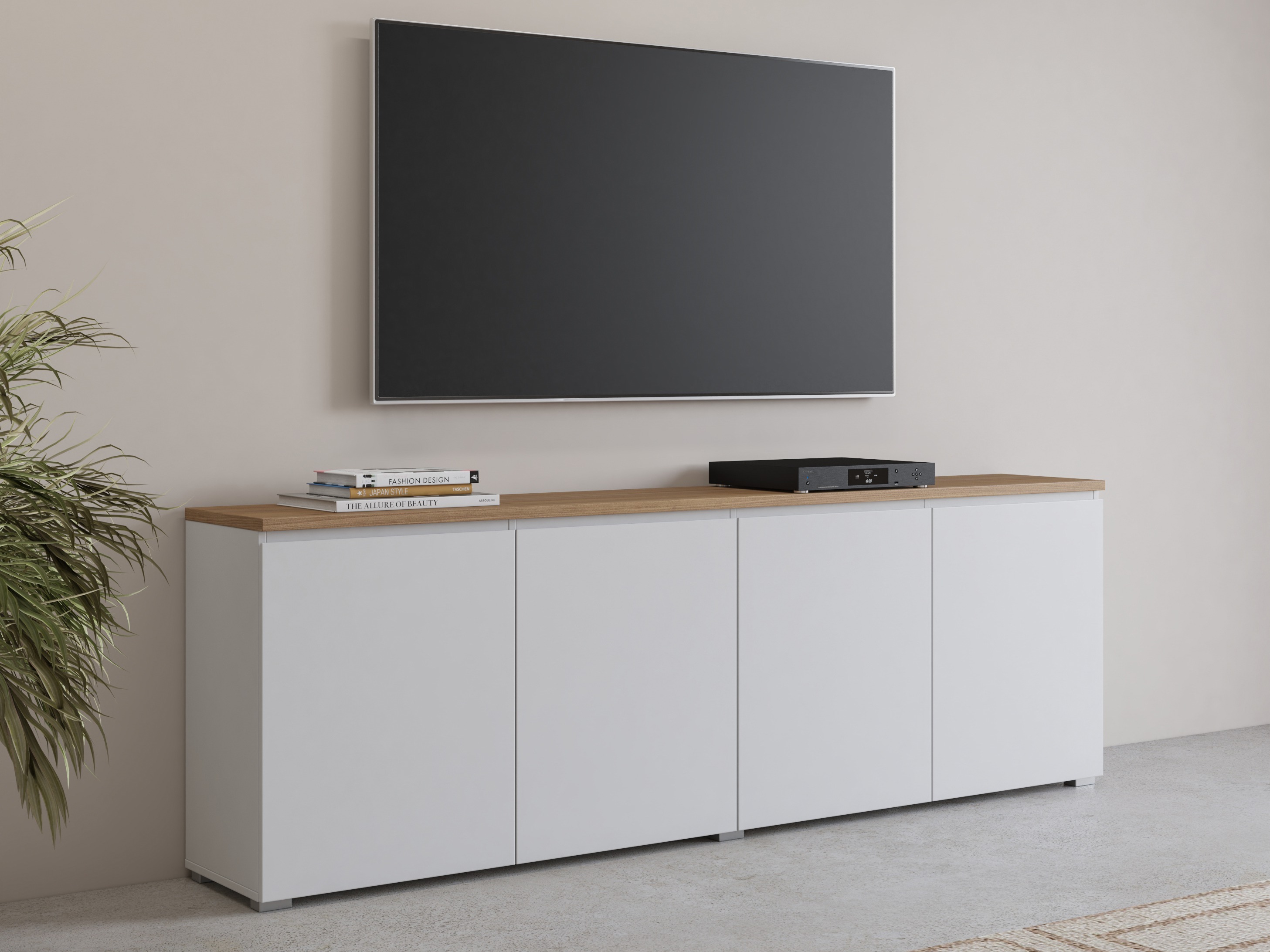Buffet Baletu 105 (Blanc + Chêne)