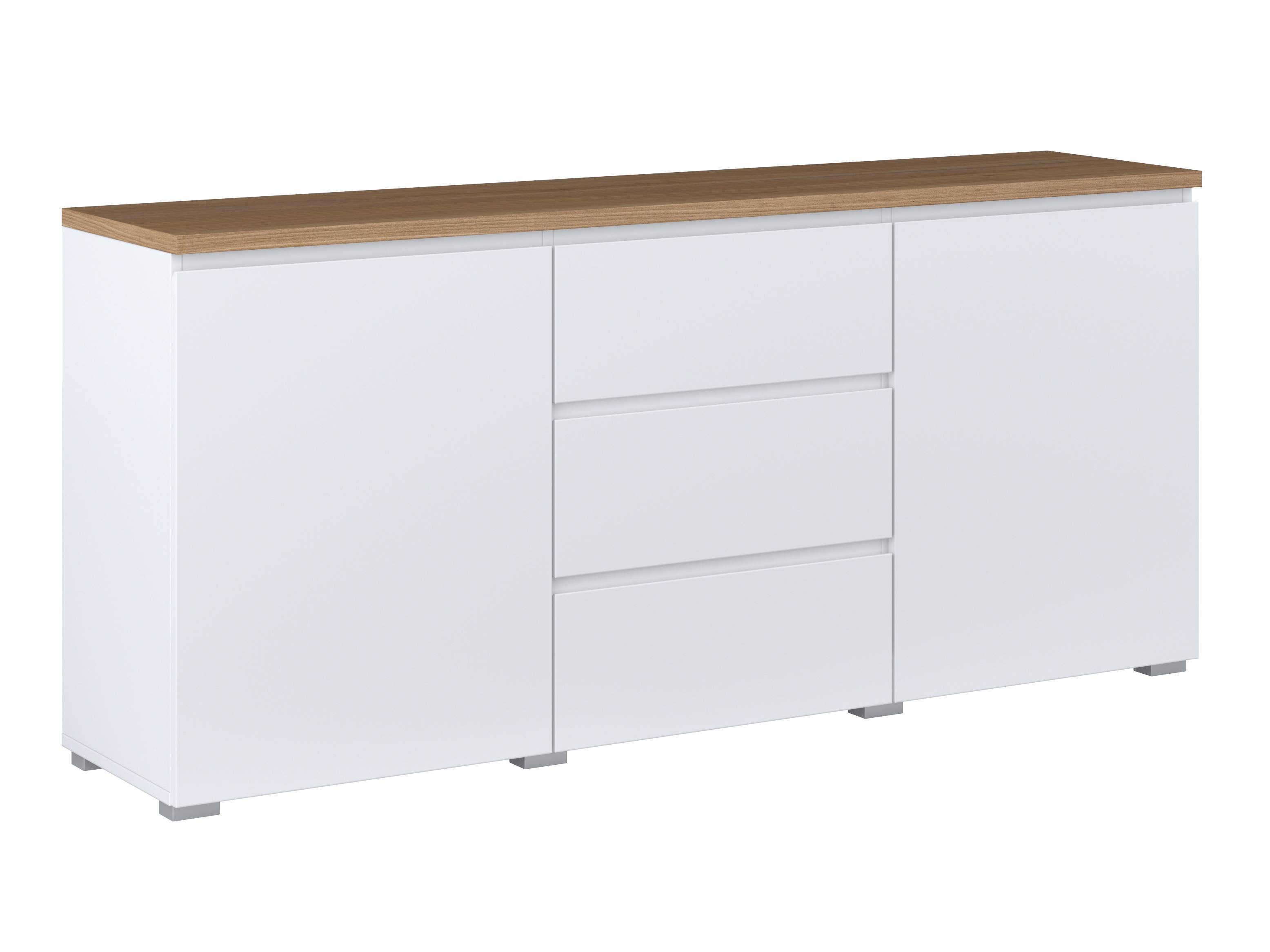 Commode Baletu 106 (Blanc + Chêne)
