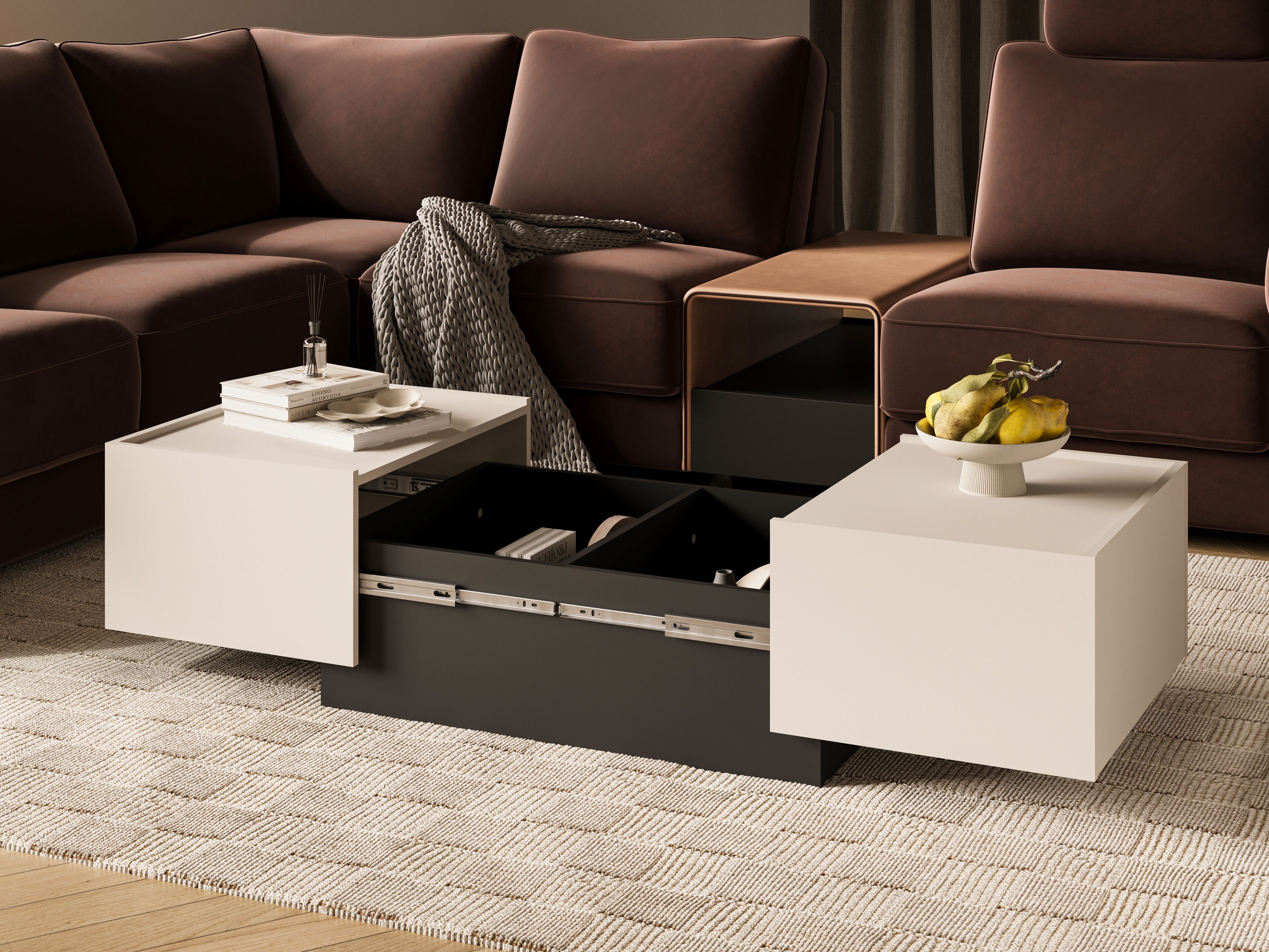Table basse transformateur Austin 380 (Cachemire + Noir)