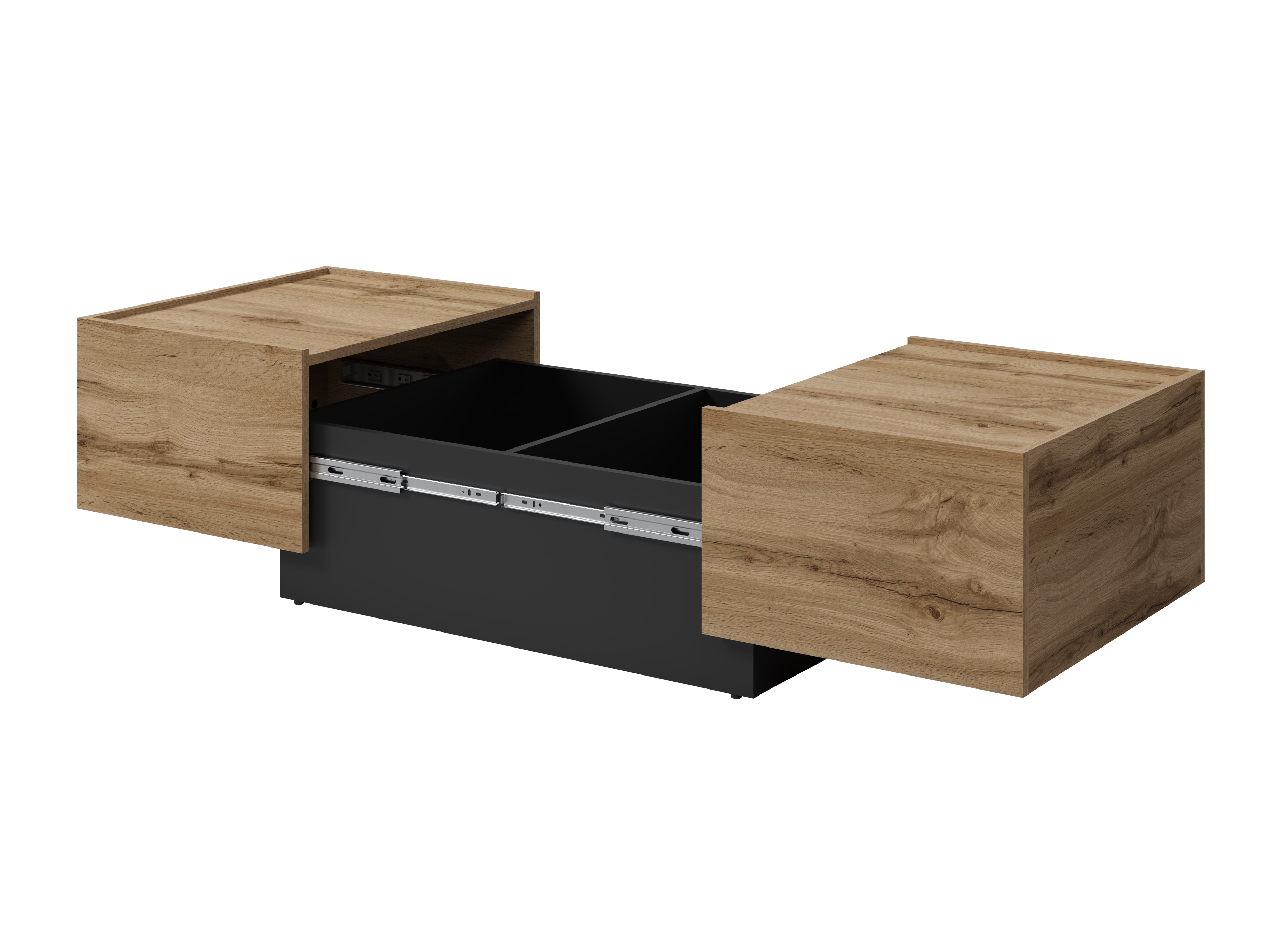 Table basse transformateur Austin 380 (Chêne wotan + Noir)