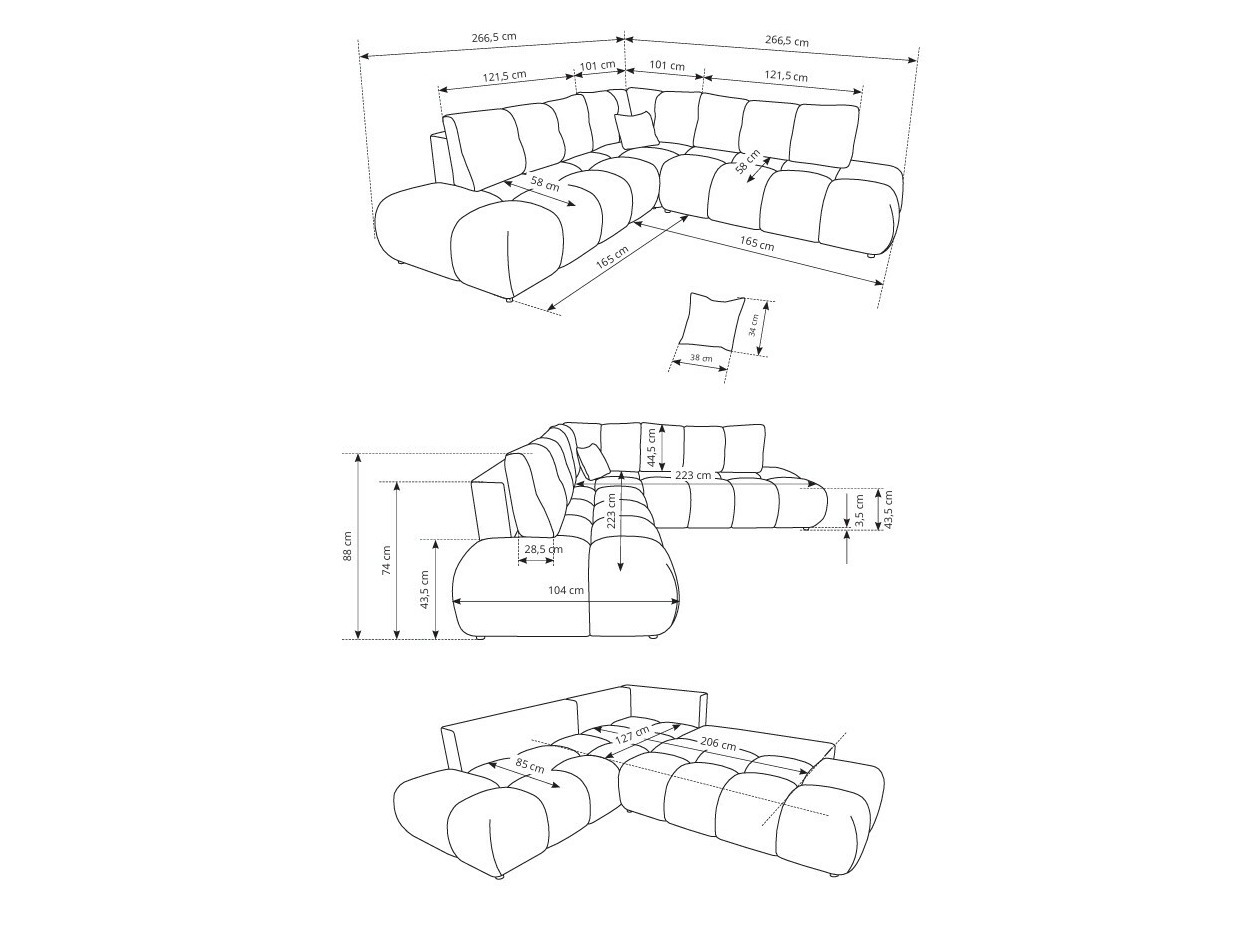 Canapé d'angle Kingston 197 (Flow 22)