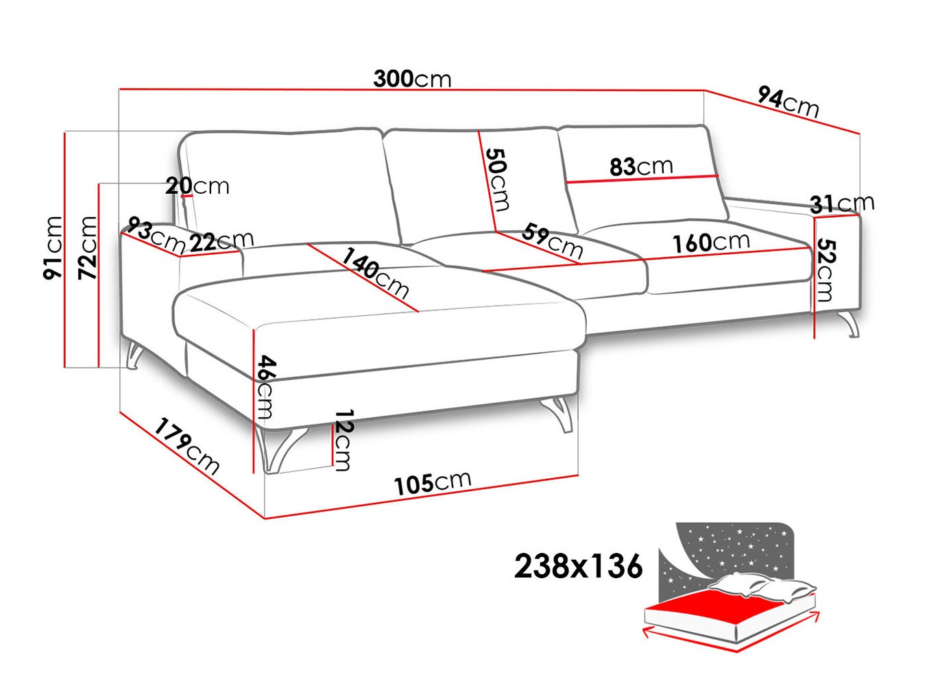 Canapé d'angle ComfiDream Lyrana I (Verita 53)