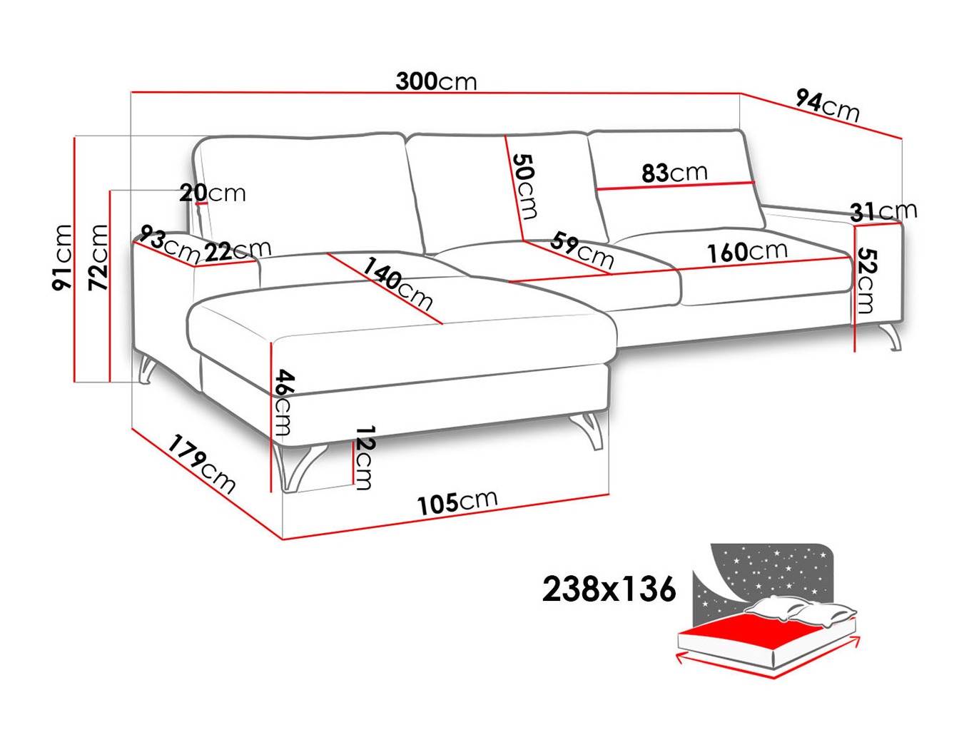 Canapé d'angle ComfiDream Lyrana I (Verita 53)