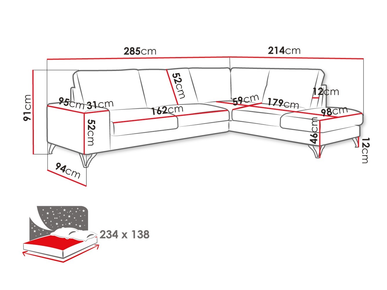 Canapé d'angle ComfiDream Lyrana II (Verita 11)