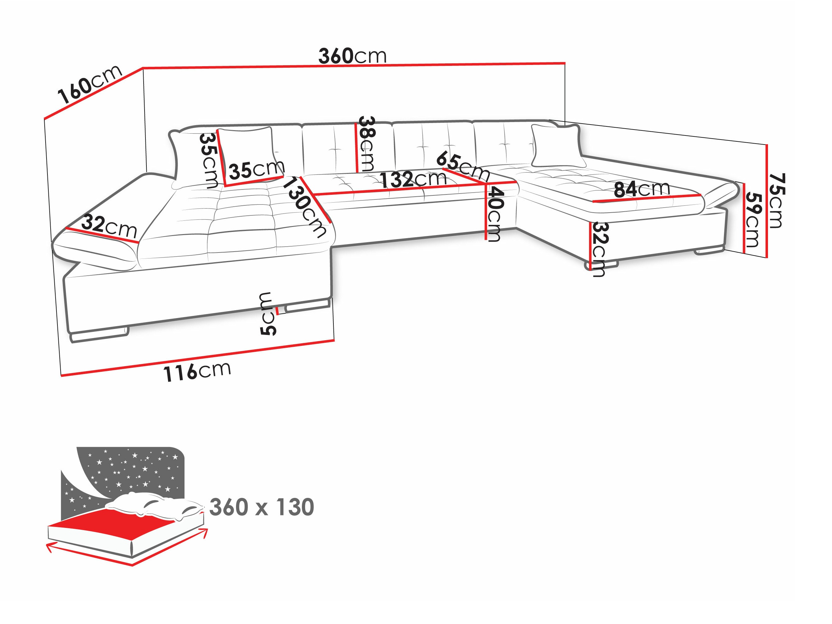 Canapé d'angle Comfivo Ficus II (Miu 2058 + Miu 2059)