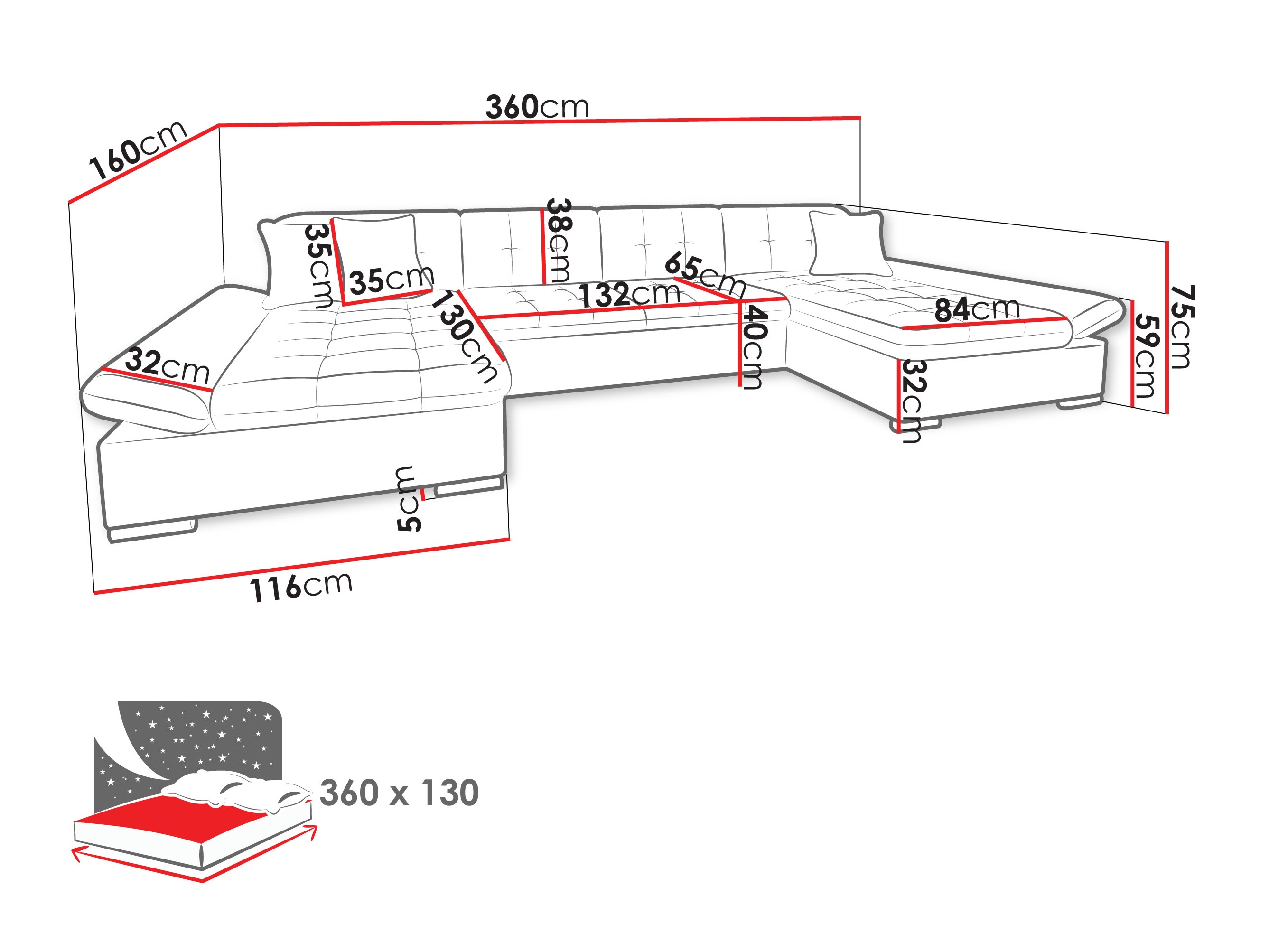 Canapé d'angle Comfivo Ficus II (Piano 17)