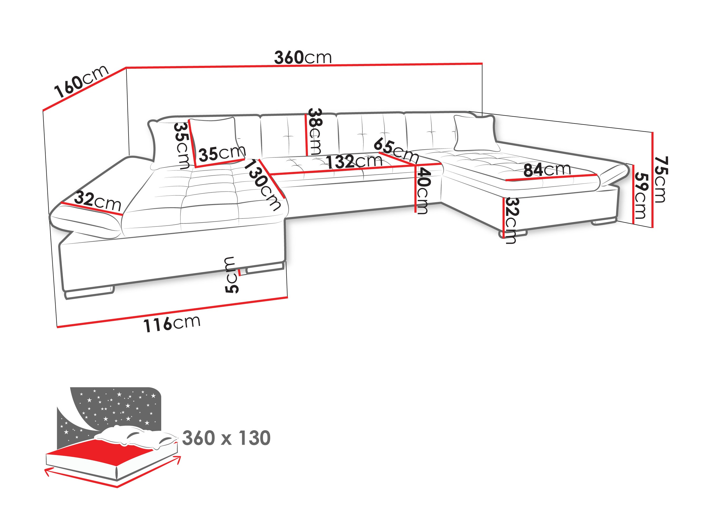 Canapé d'angle Comfivo Ficus II (Piano 26)
