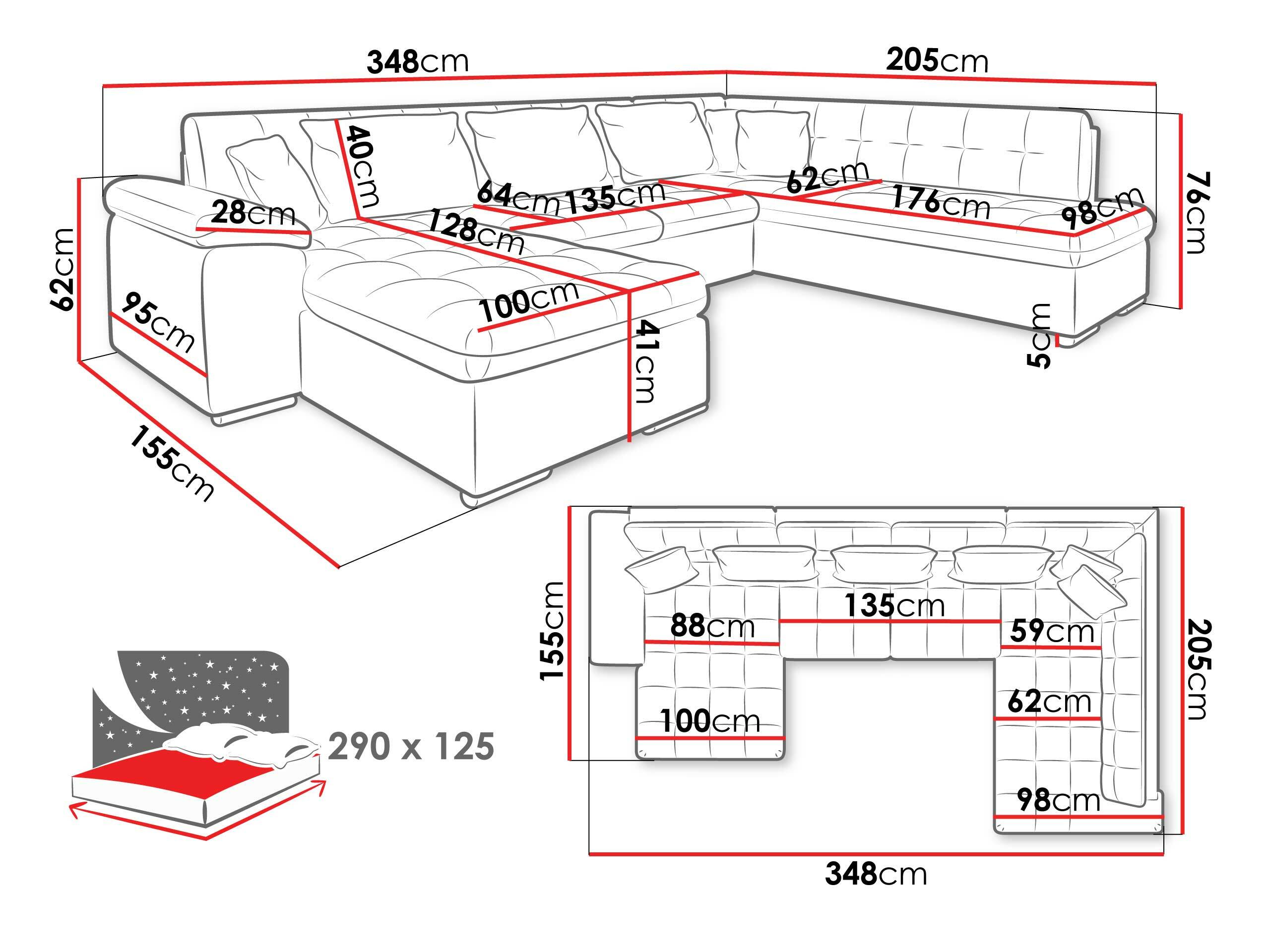 Canapé d'angle Comfivo Gemma IV (Soft 017 + Lux 05 + Lux 06)