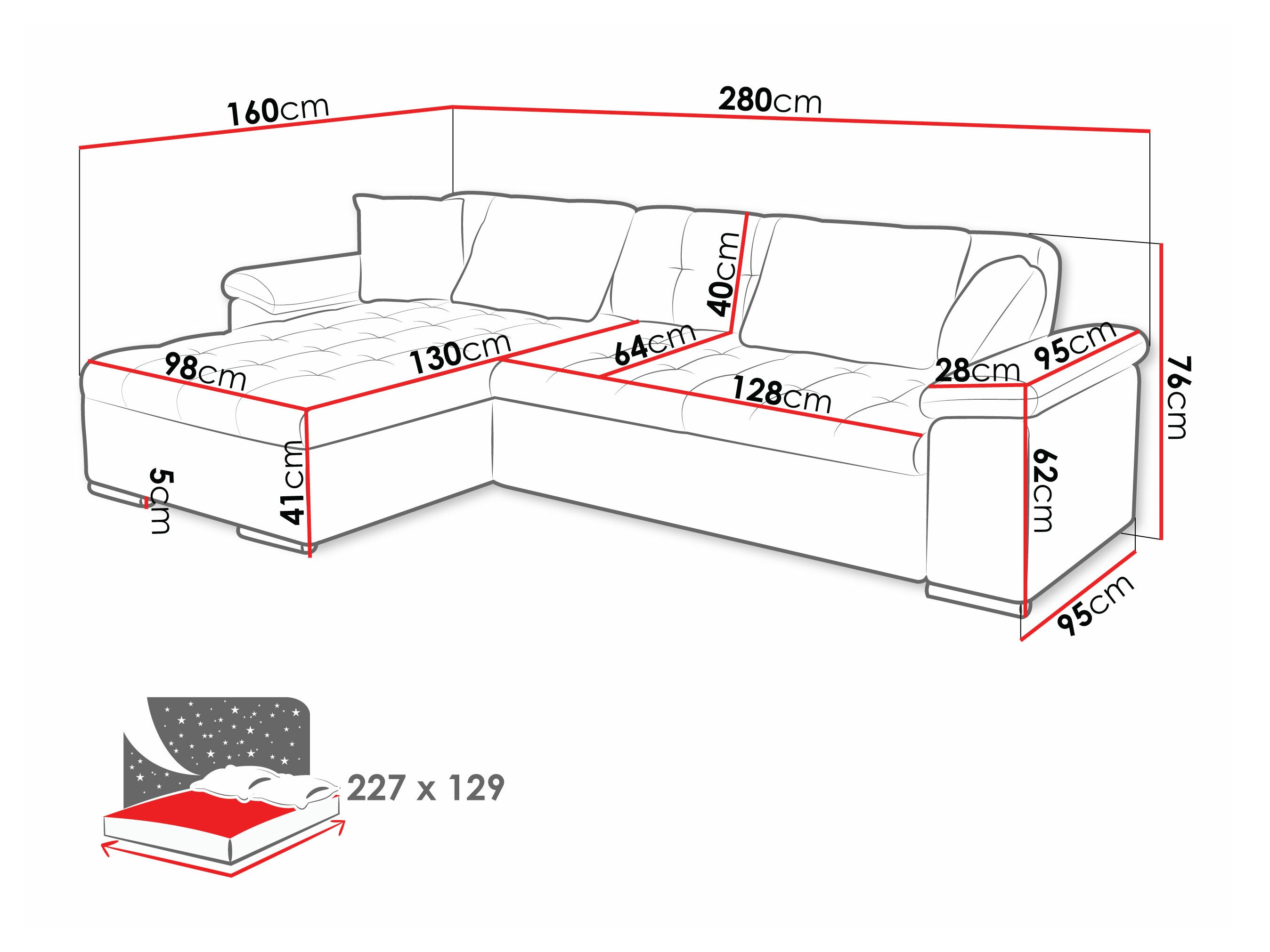 Canapé d'angle Comfivo Mica I (Lux 06 + Lux 05)