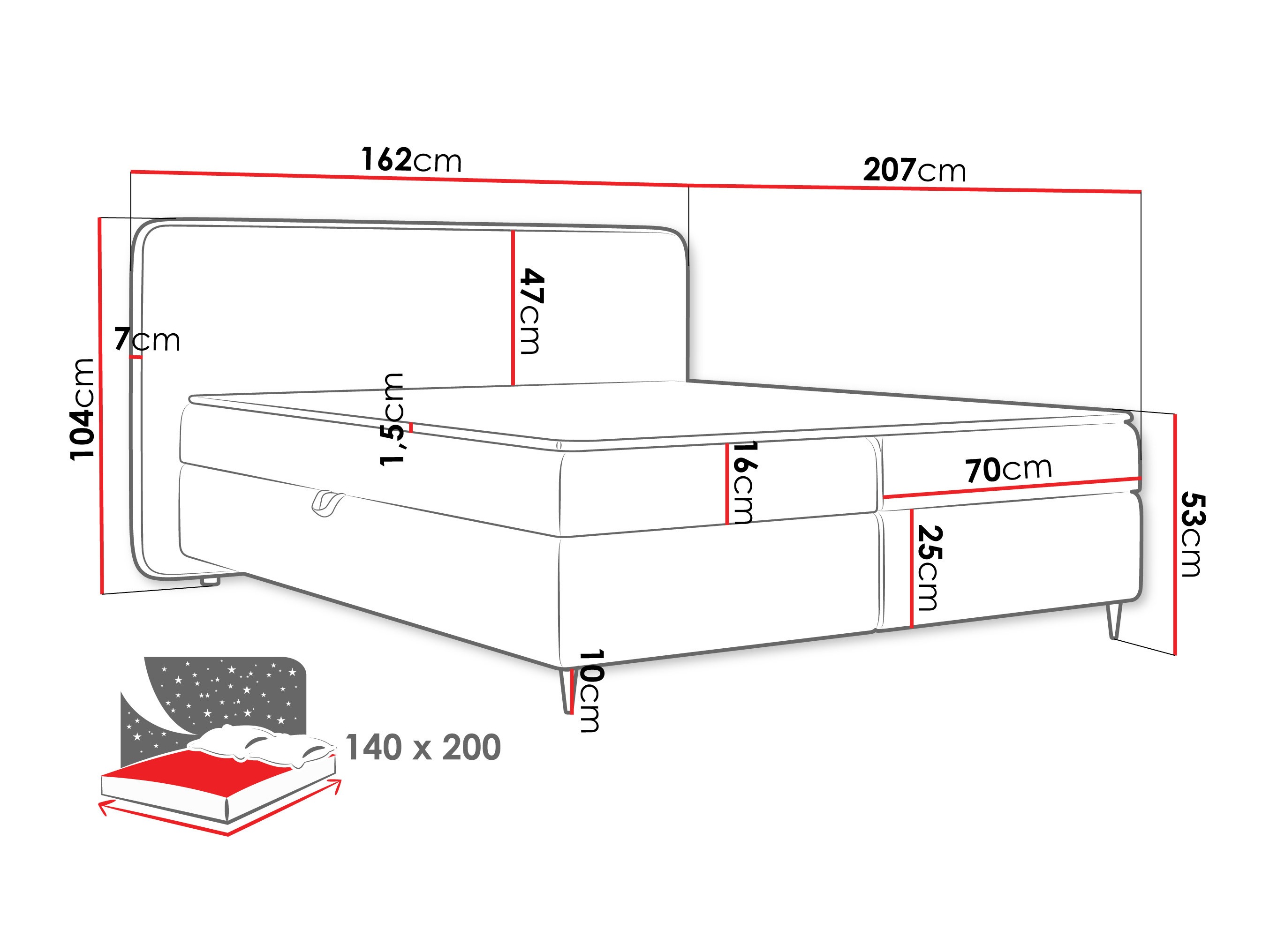 Lit boxspring Stonecrest 108 (Taro 01)