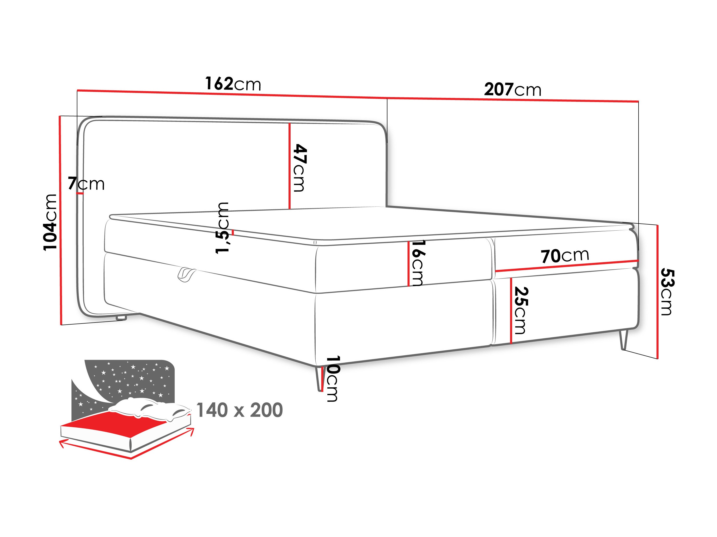 Lit boxspring Stonecrest 108 (Taro 11)