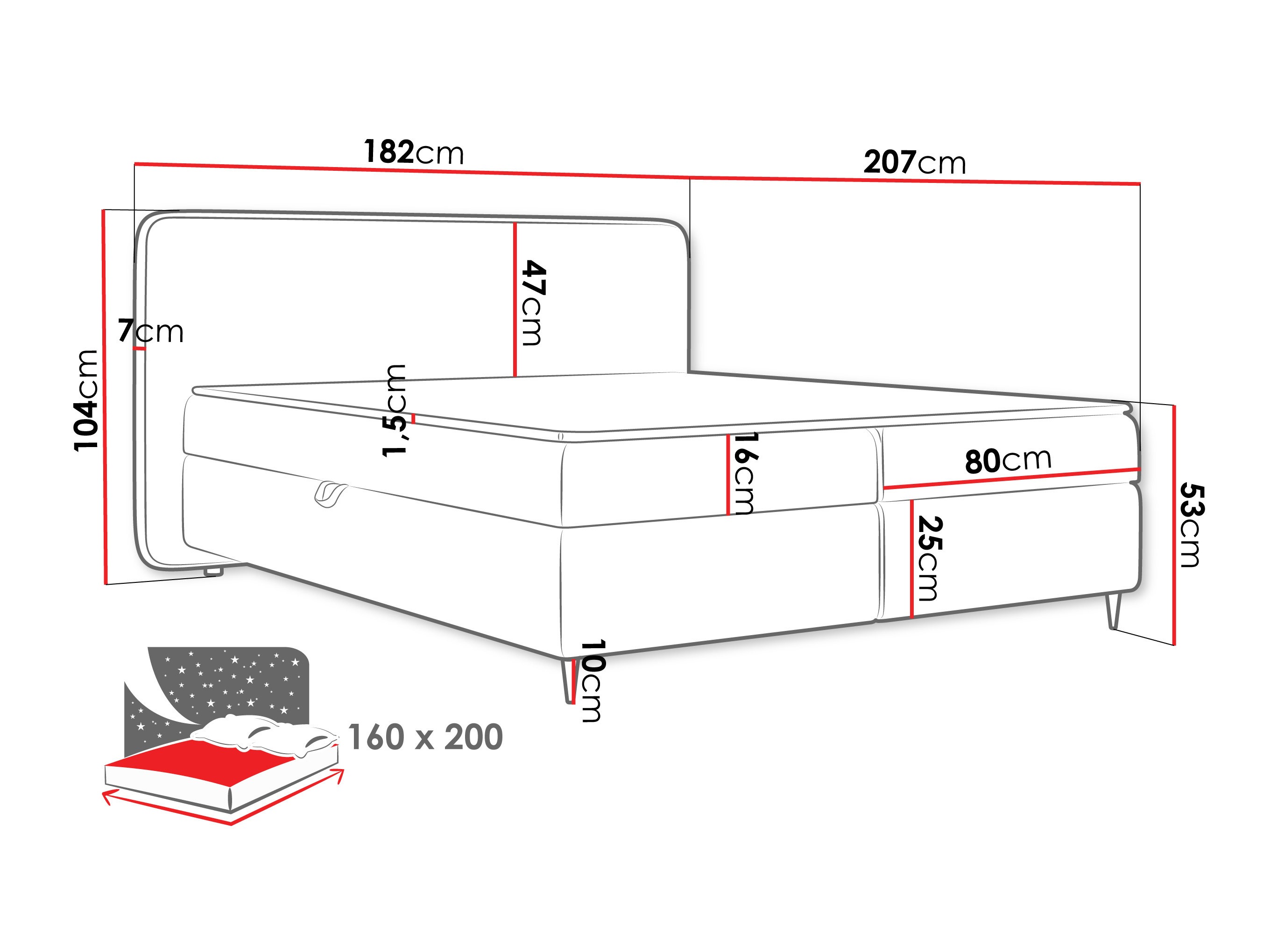 Lit boxspring Stonecrest 108 (Taro 11)