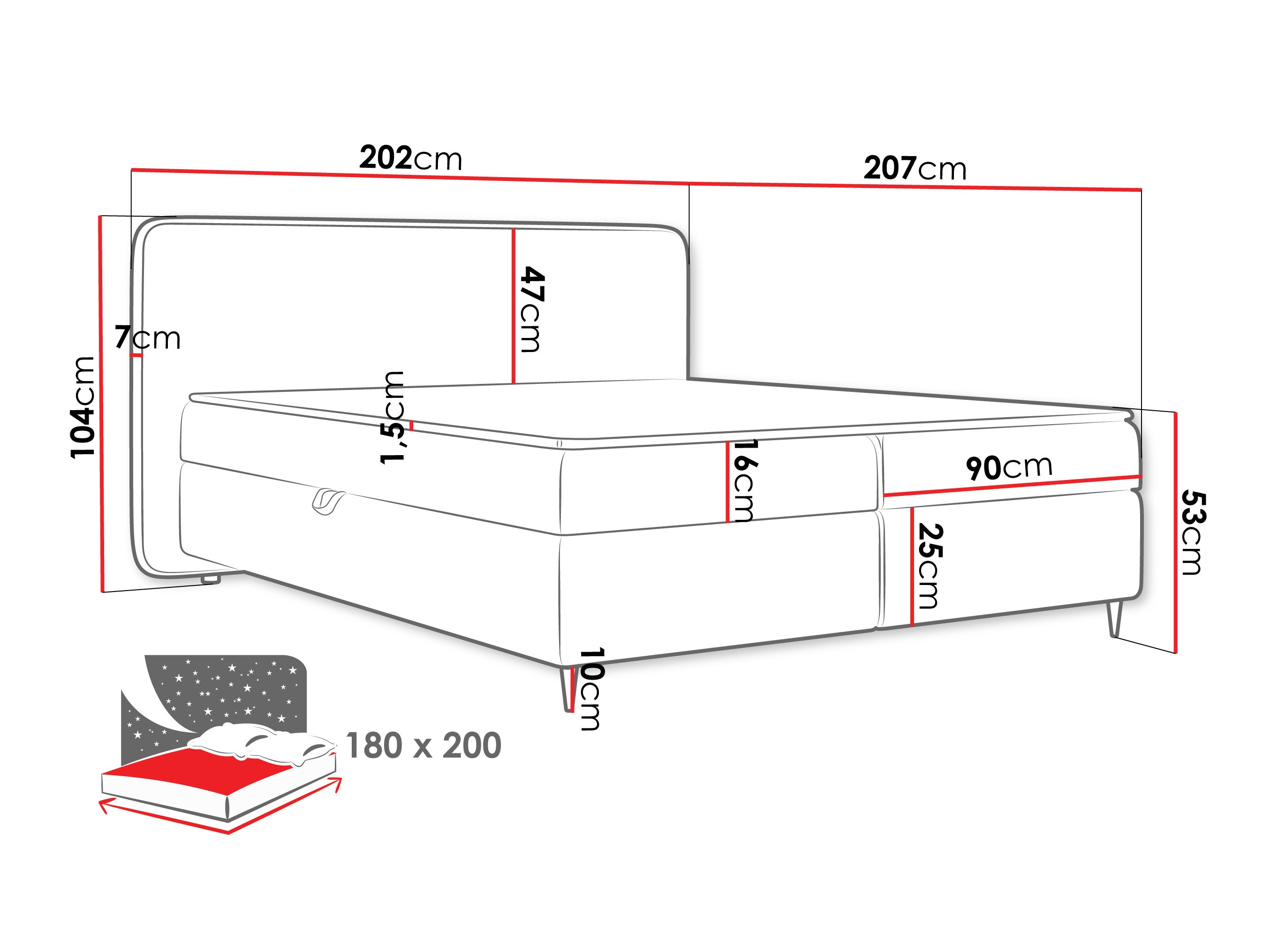 Lit boxspring Stonecrest 108 (Taro 11)