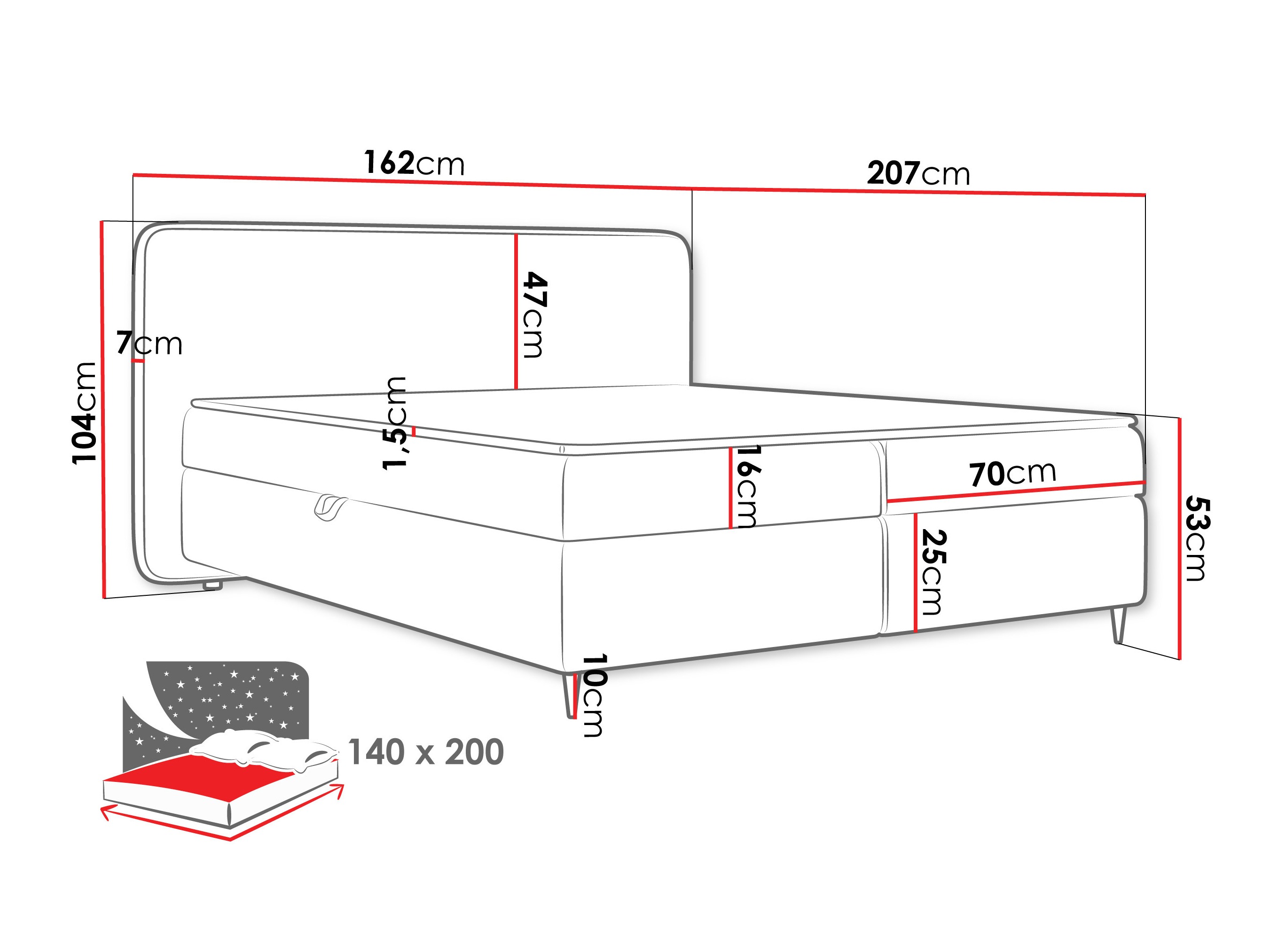 Lit boxspring Stonecrest 108 (Taro 33)