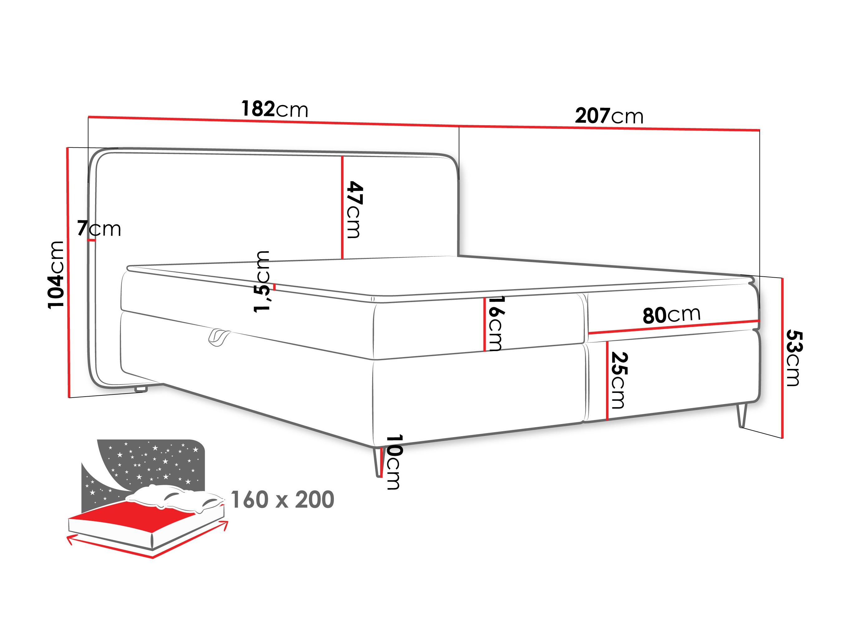 Lit boxspring Stonecrest 108 (Taro 33)