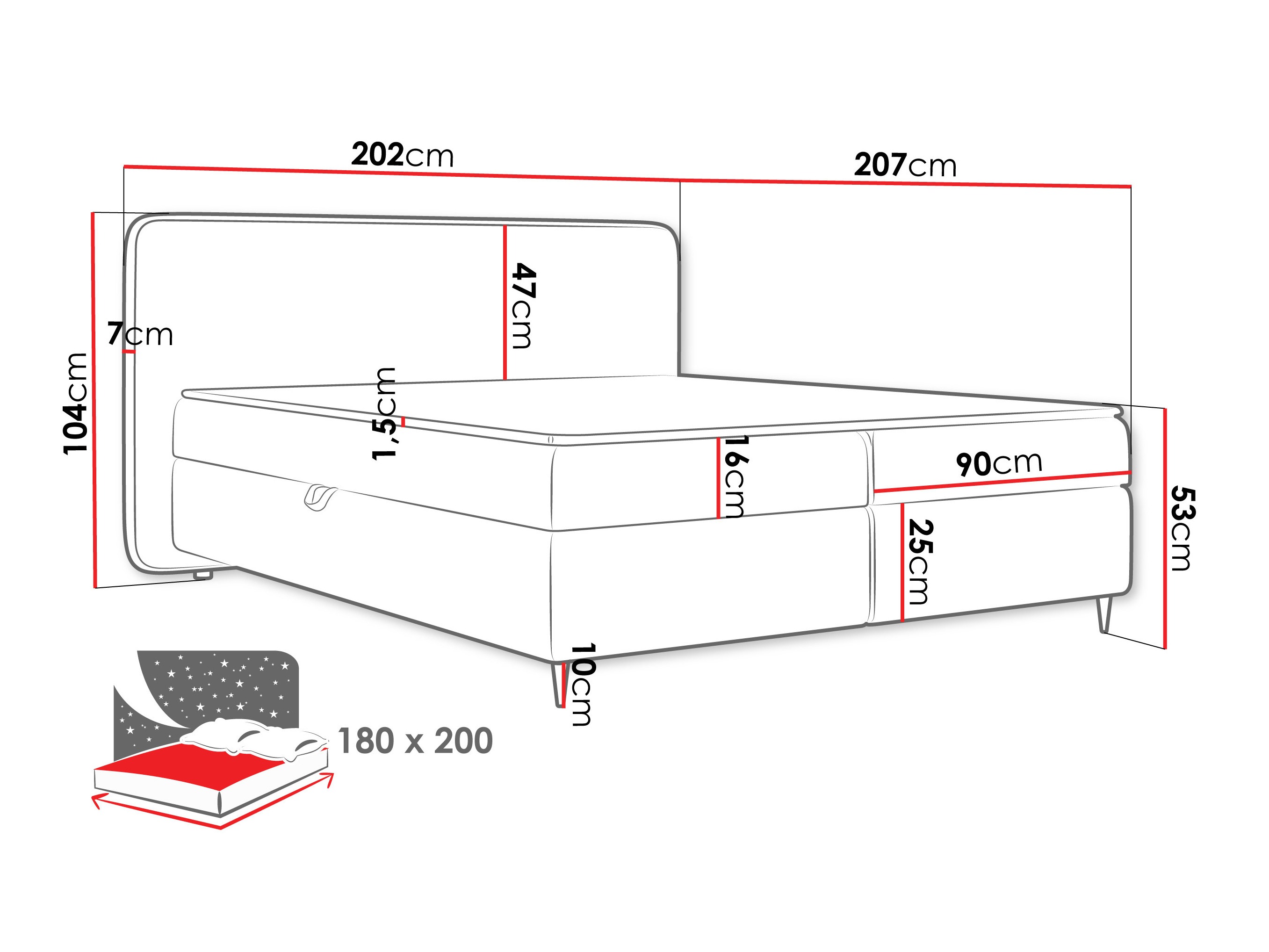 Lit boxspring Stonecrest 108 (Taro 33)
