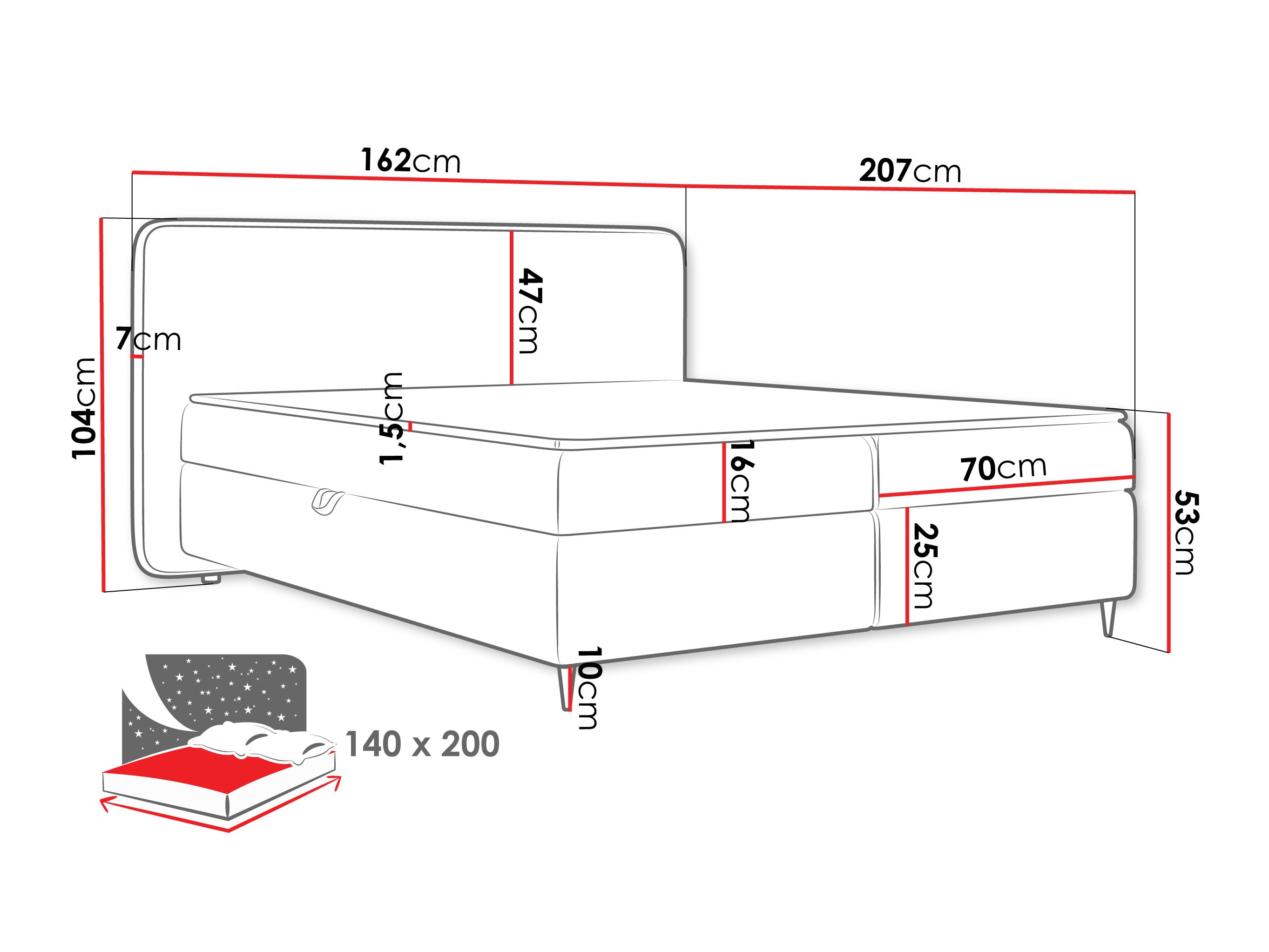 Lit boxspring Stonecrest 108 (Taro 98)