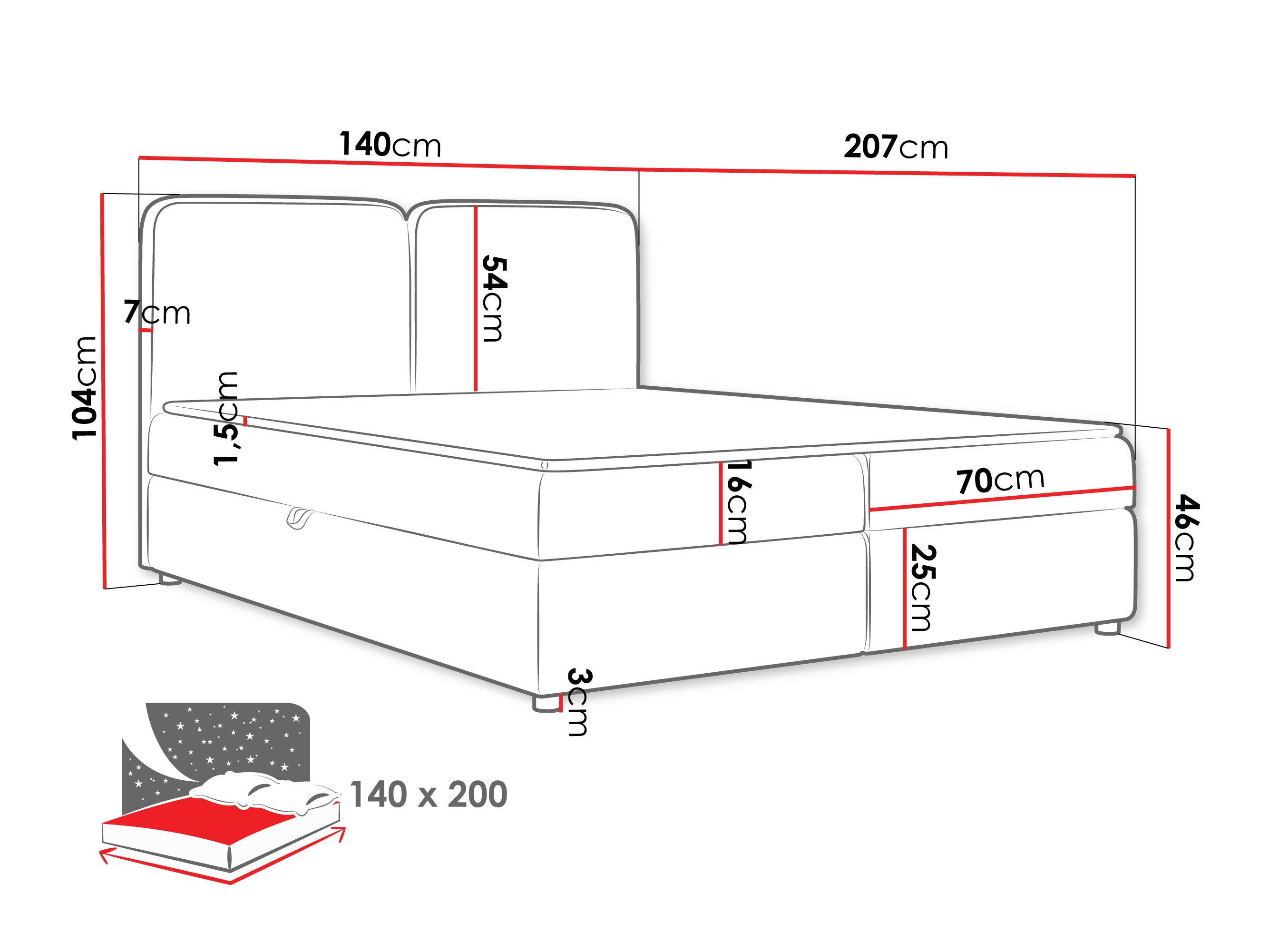 Lit boxspring Stonecrest 109 (Taro 33)