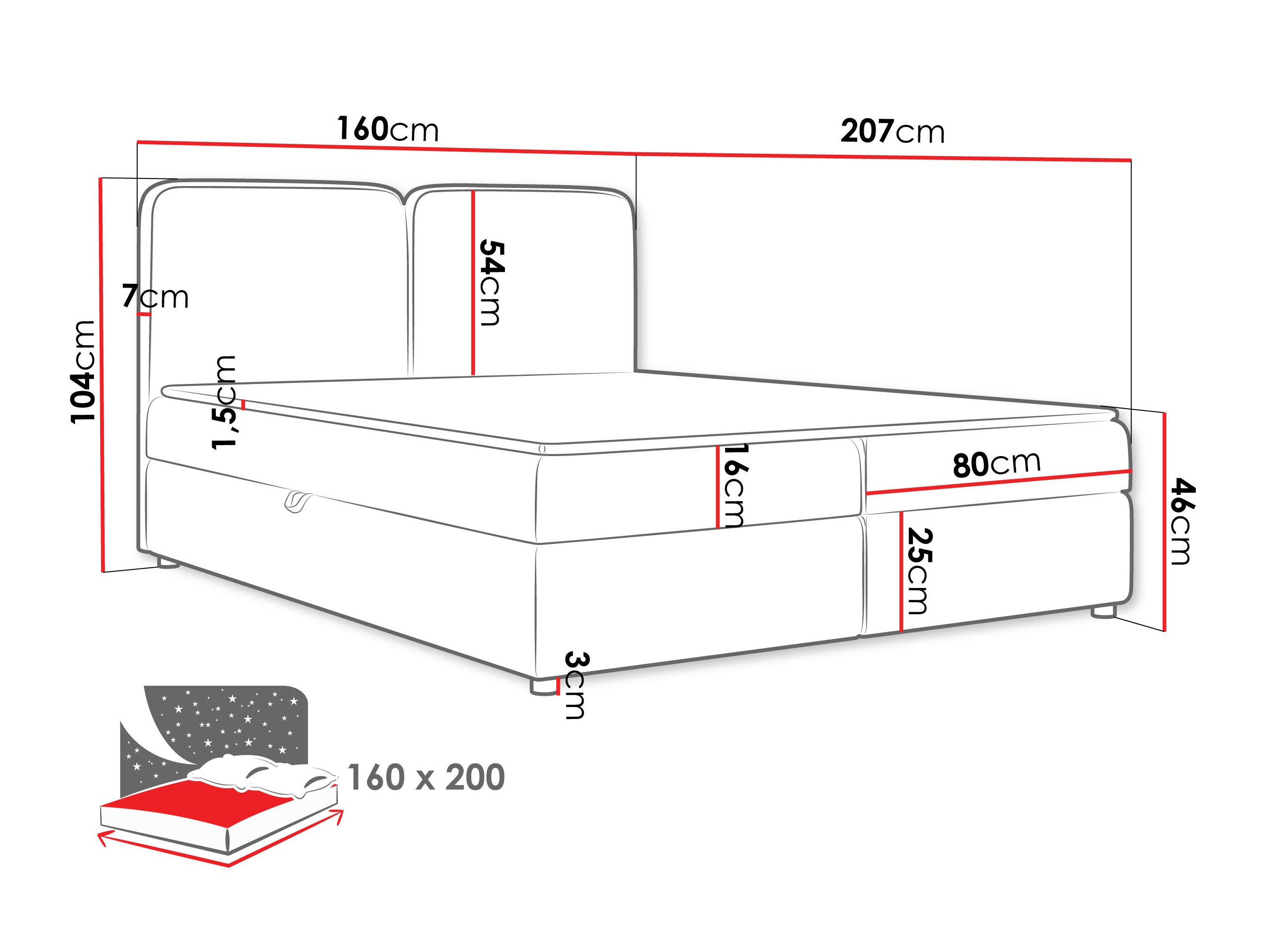 Lit boxspring Stonecrest 109 (Taro 98)